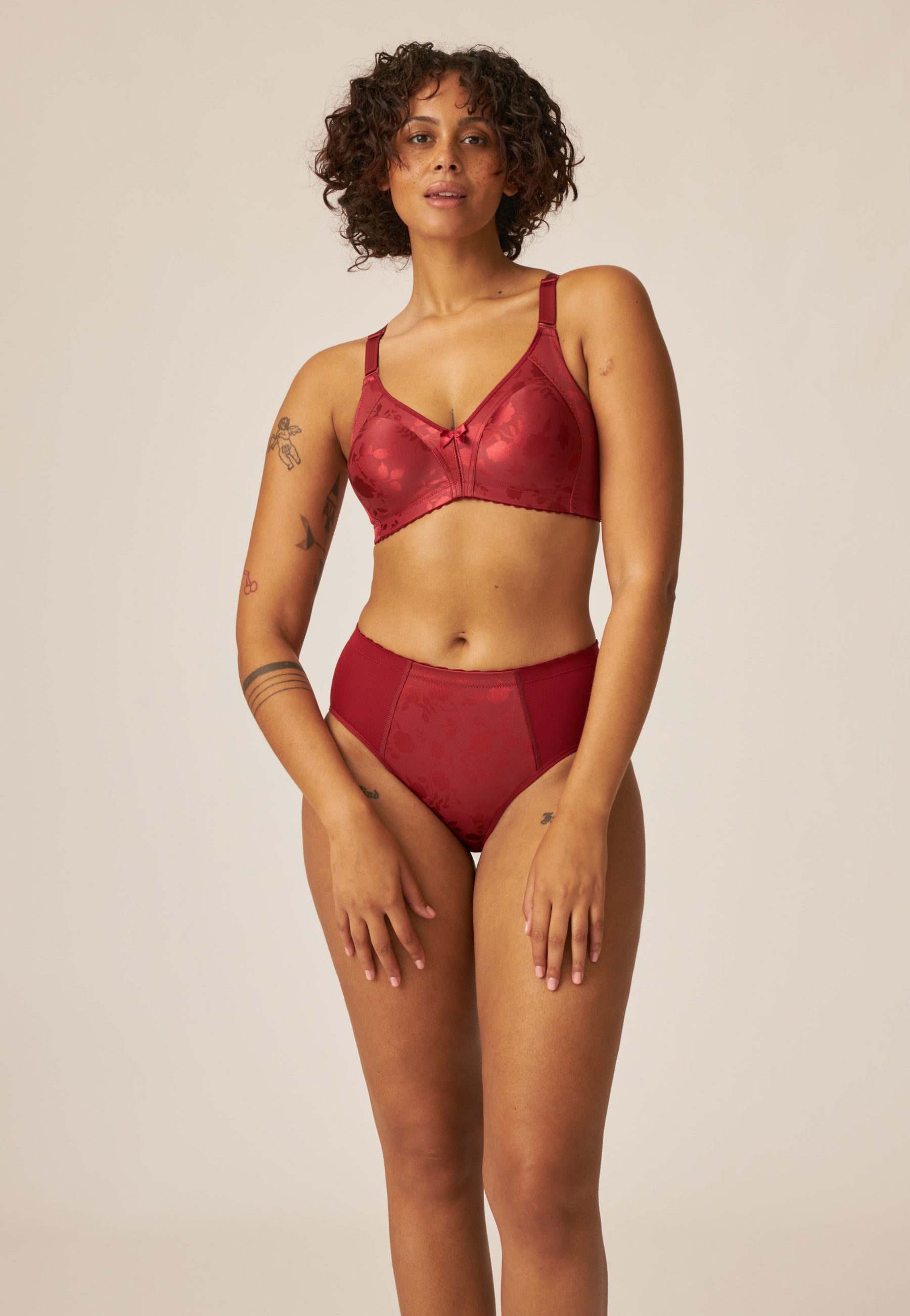 Minimizer Slip im Blumenmuster - Deep Claret