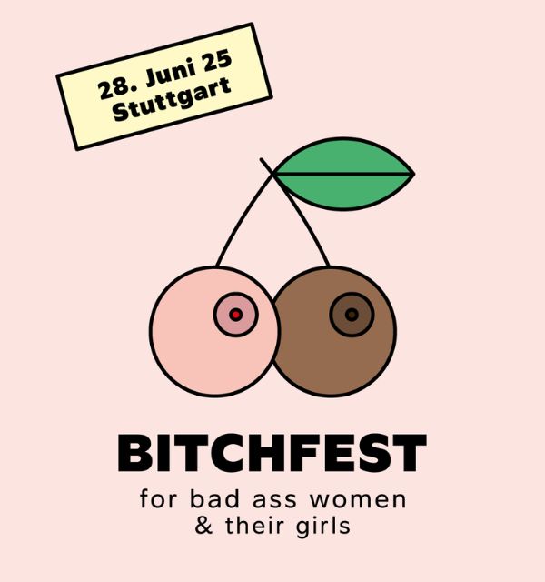 Grafik mit dem Logo der Bitchfest-Veranstaltung mit Ort und Datum