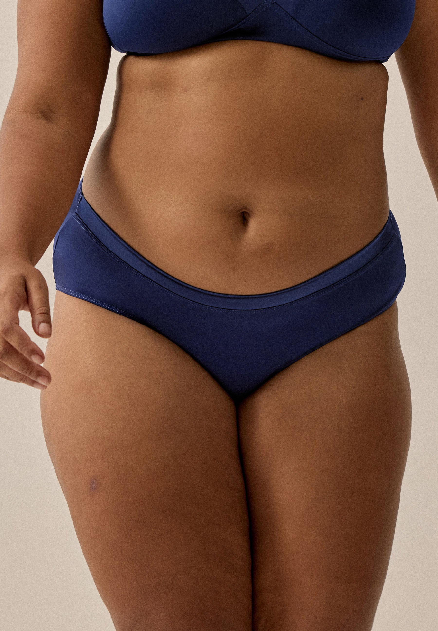 Softer Slip mit Glanzband - Navy