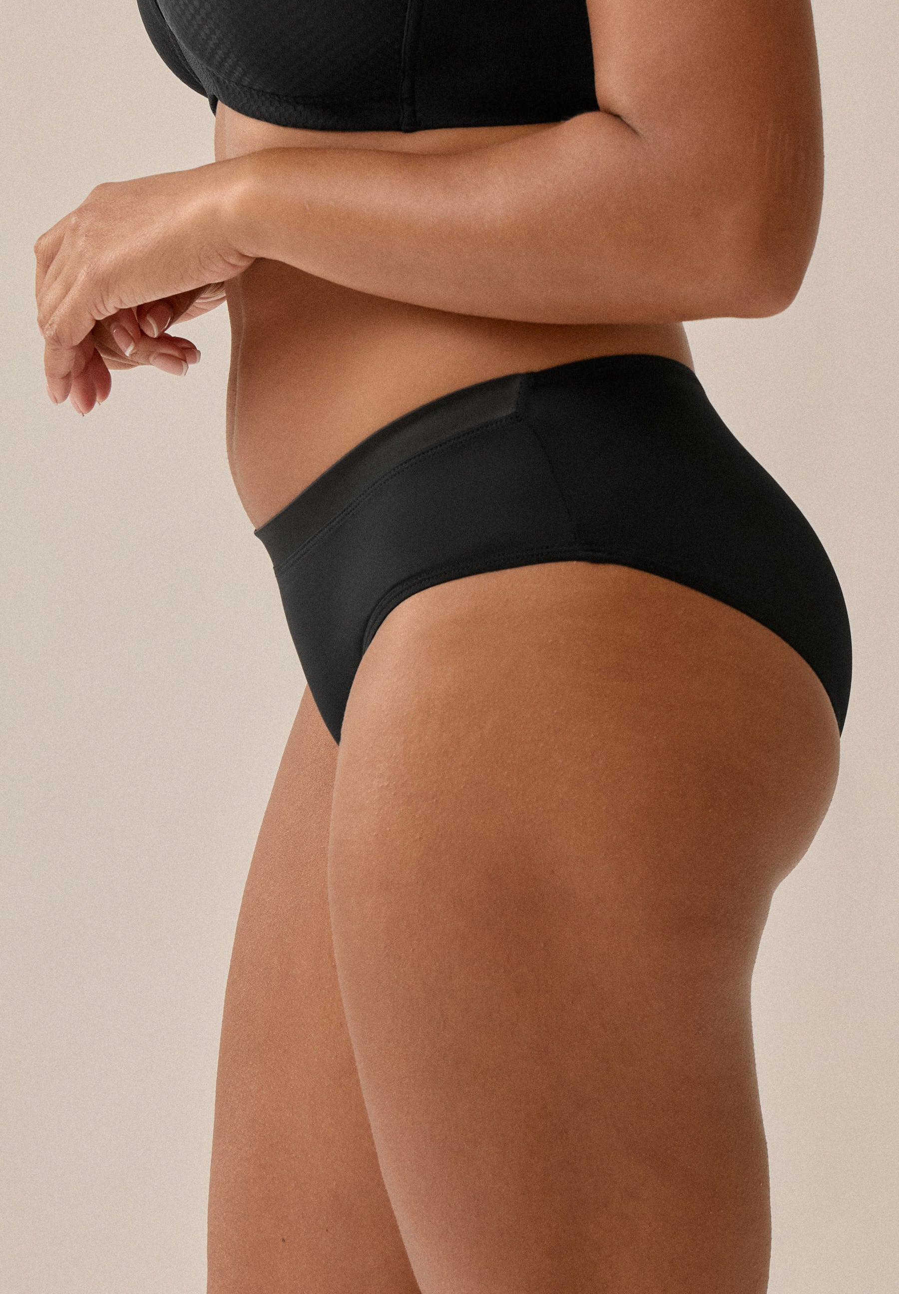 Softer Slip mit Glanzband Set - Schwarz