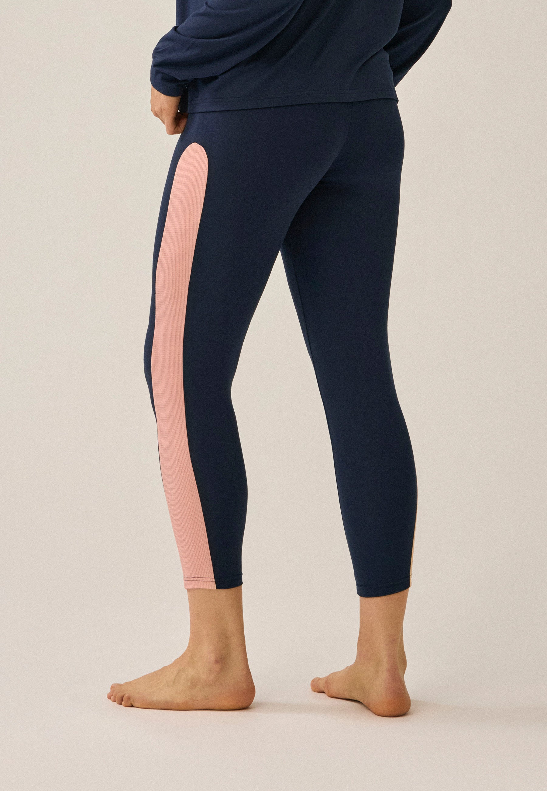 Leggings with Mesh Insert - Dark Blue