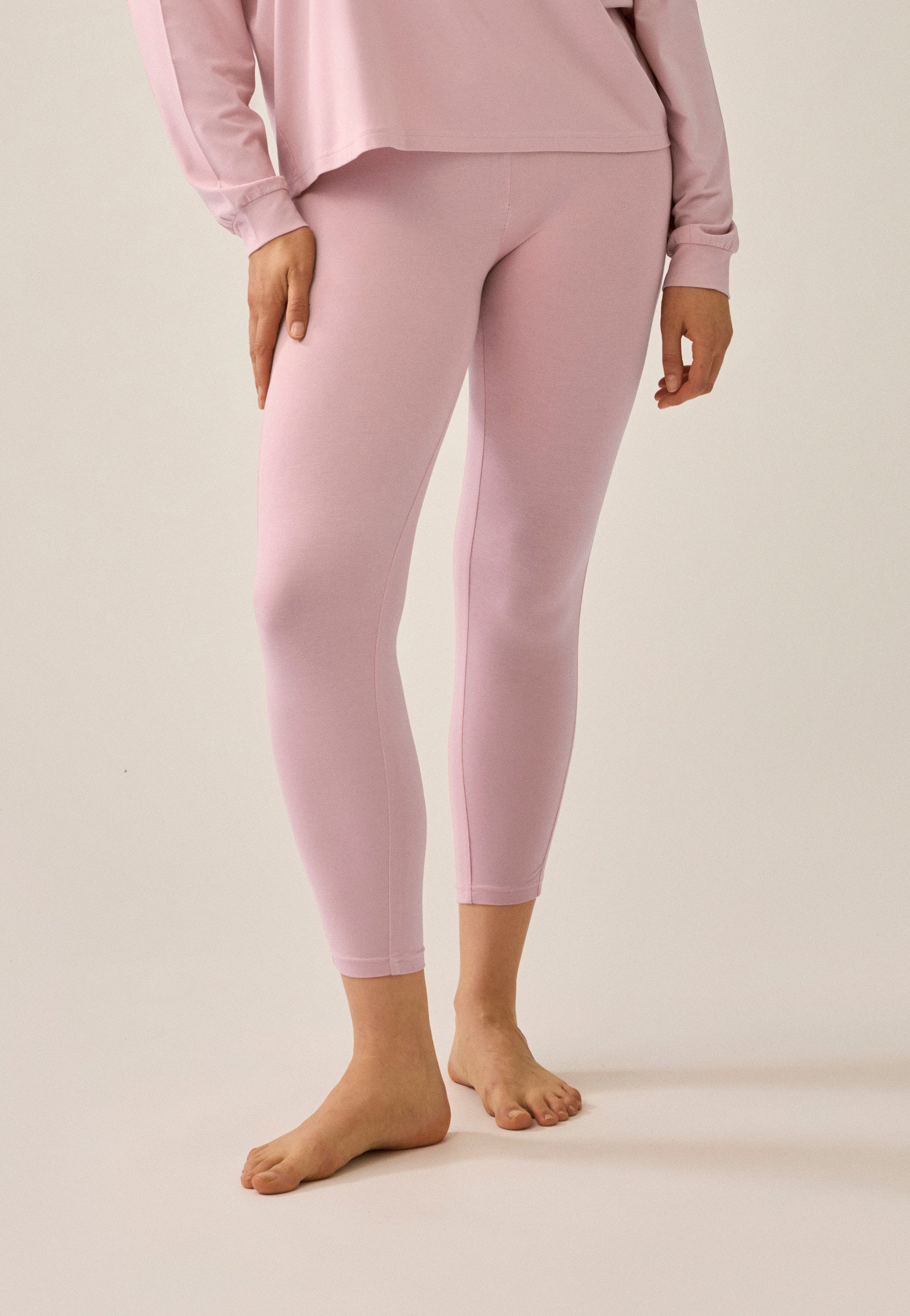 Leggings with Mesh Insert - Pink Rose