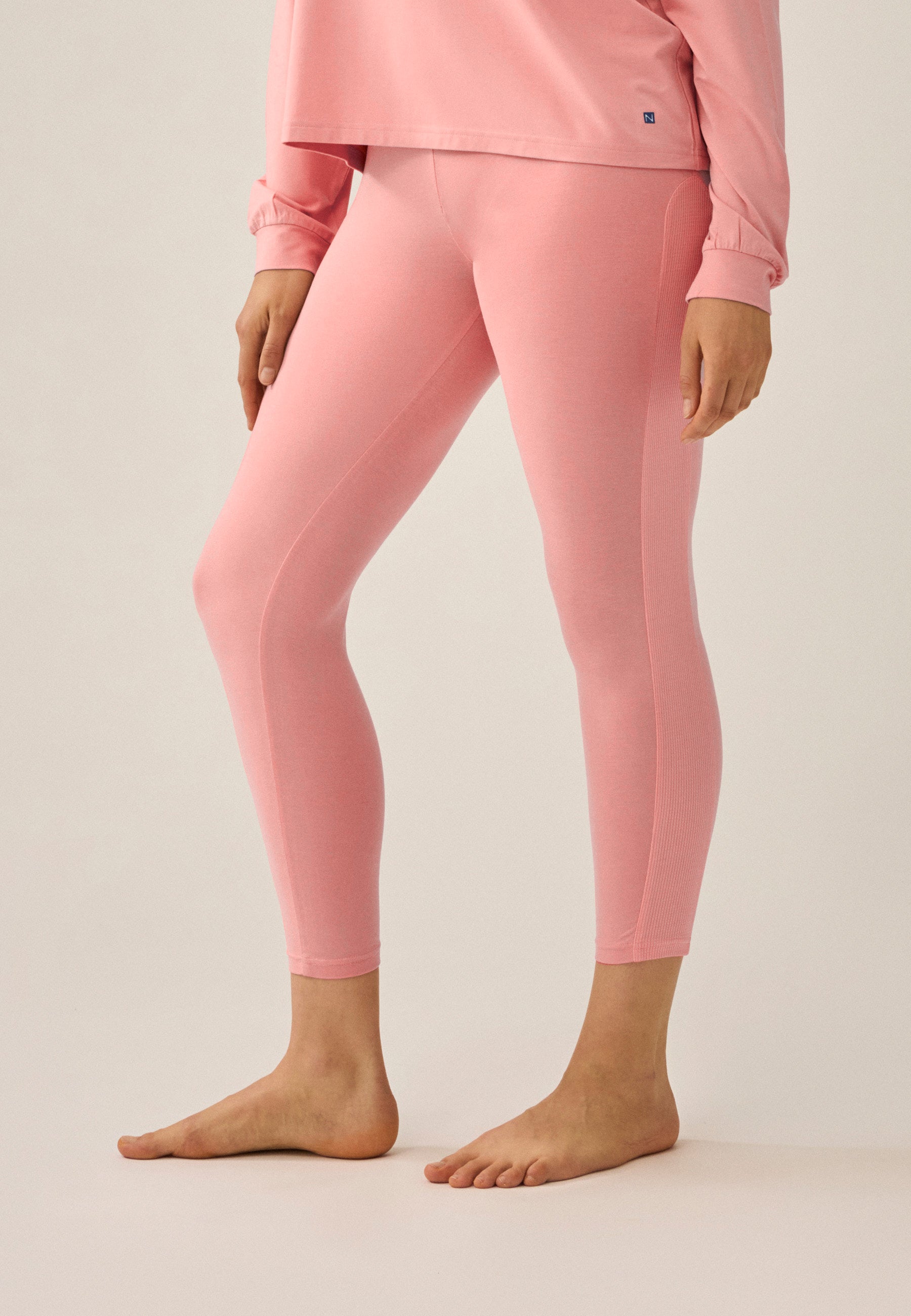 Leggings mit Mesh-Einsatz - Pink Rose