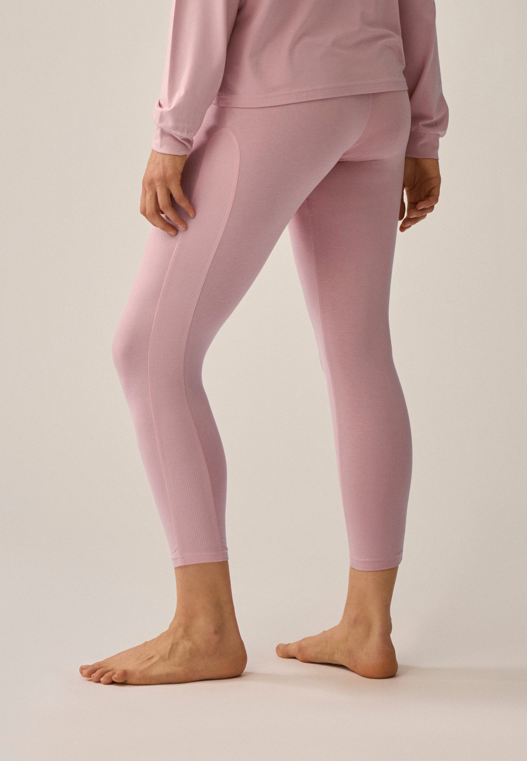 Leggings with Mesh Insert - Pink Rose