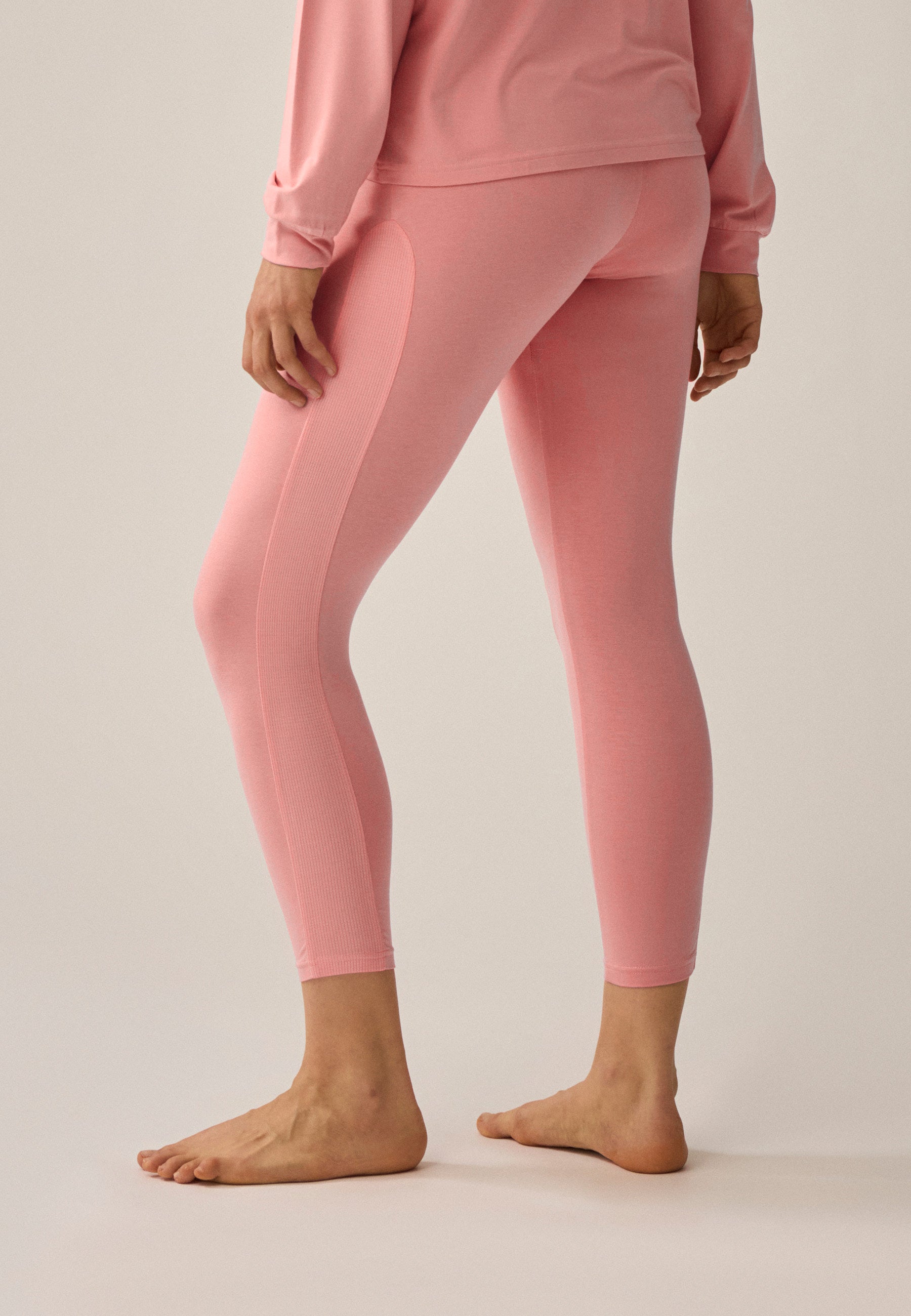 Leggings mit Mesh-Einsatz - Pink Rose