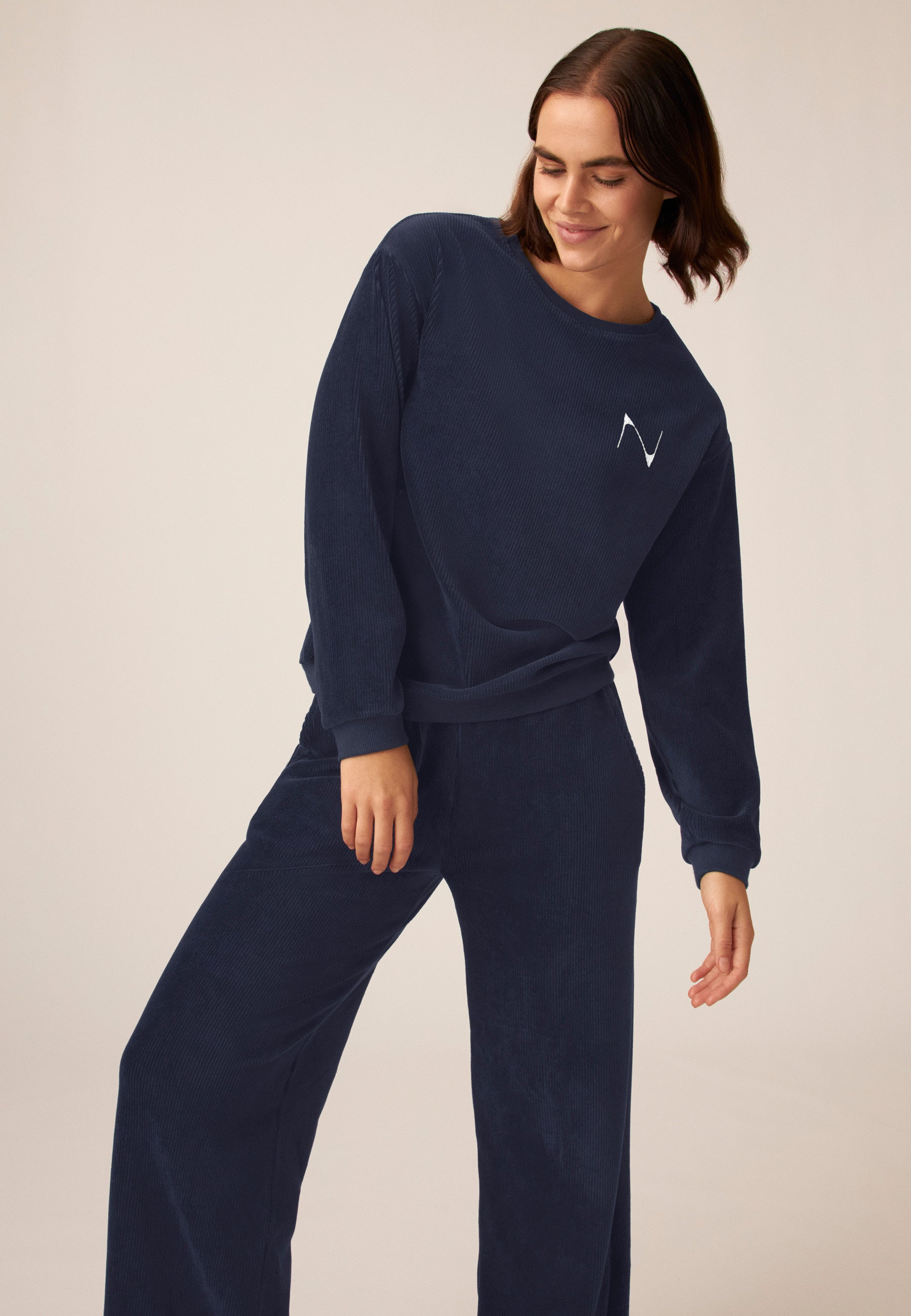 Velour Sweater Pullover - Dark Blue