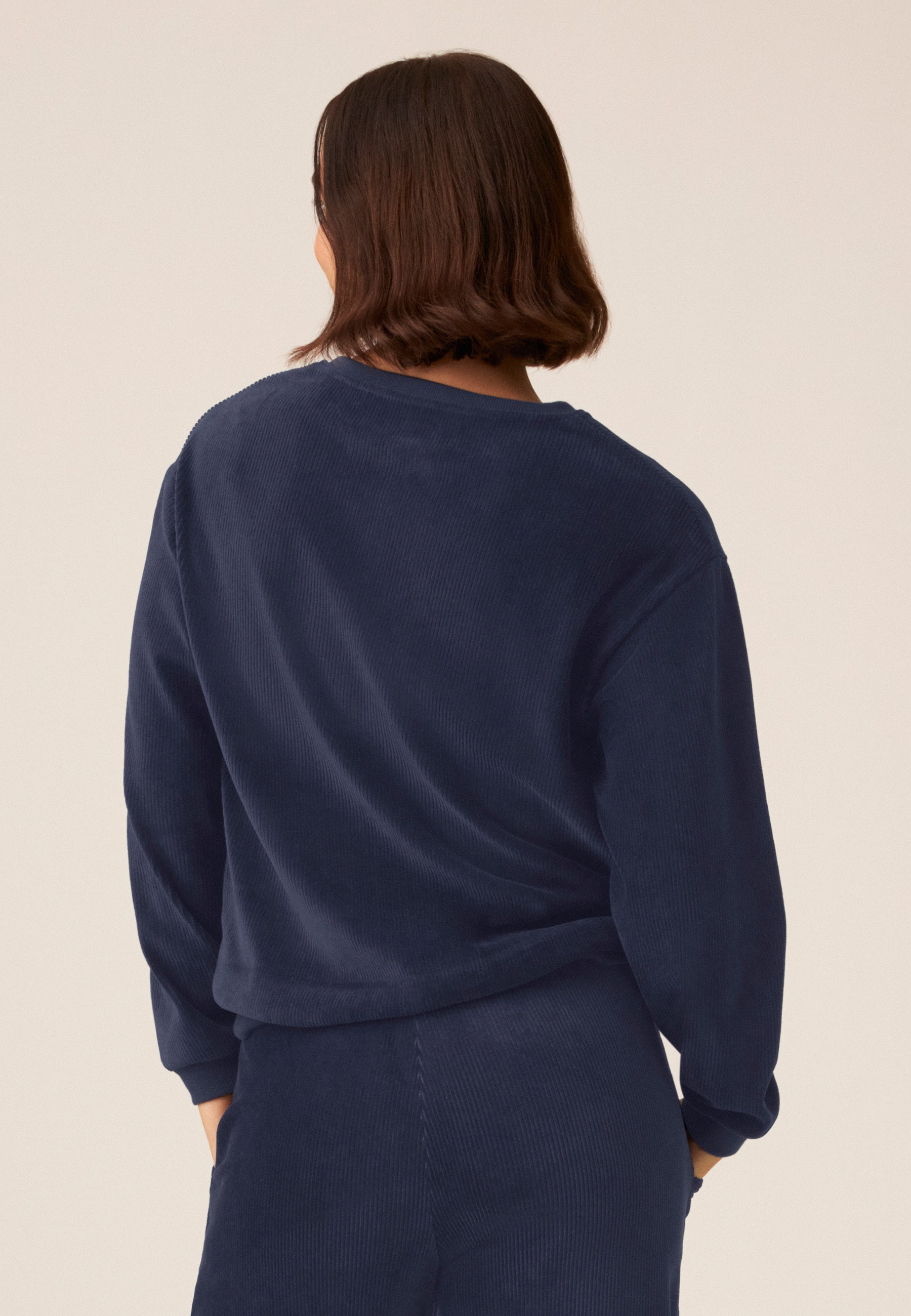 Velour Sweater Pullover - Dark Blue