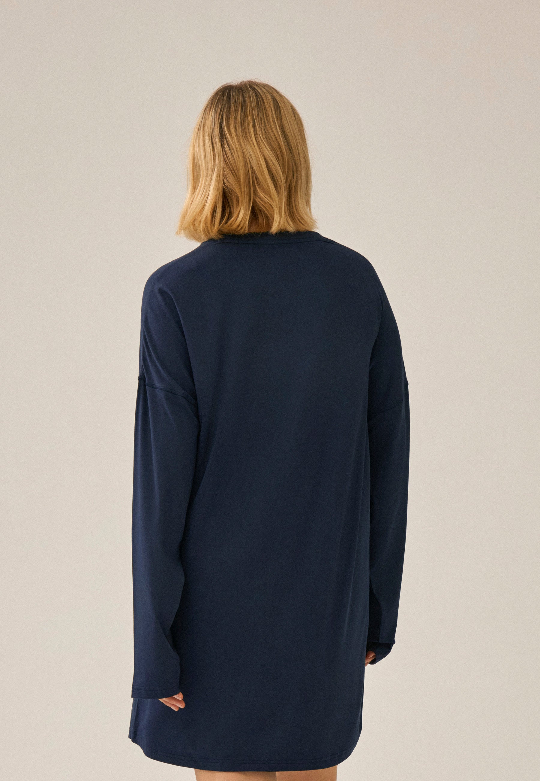 Langarm Bigshirt mit Mesh-Einsatz - Dark Blue