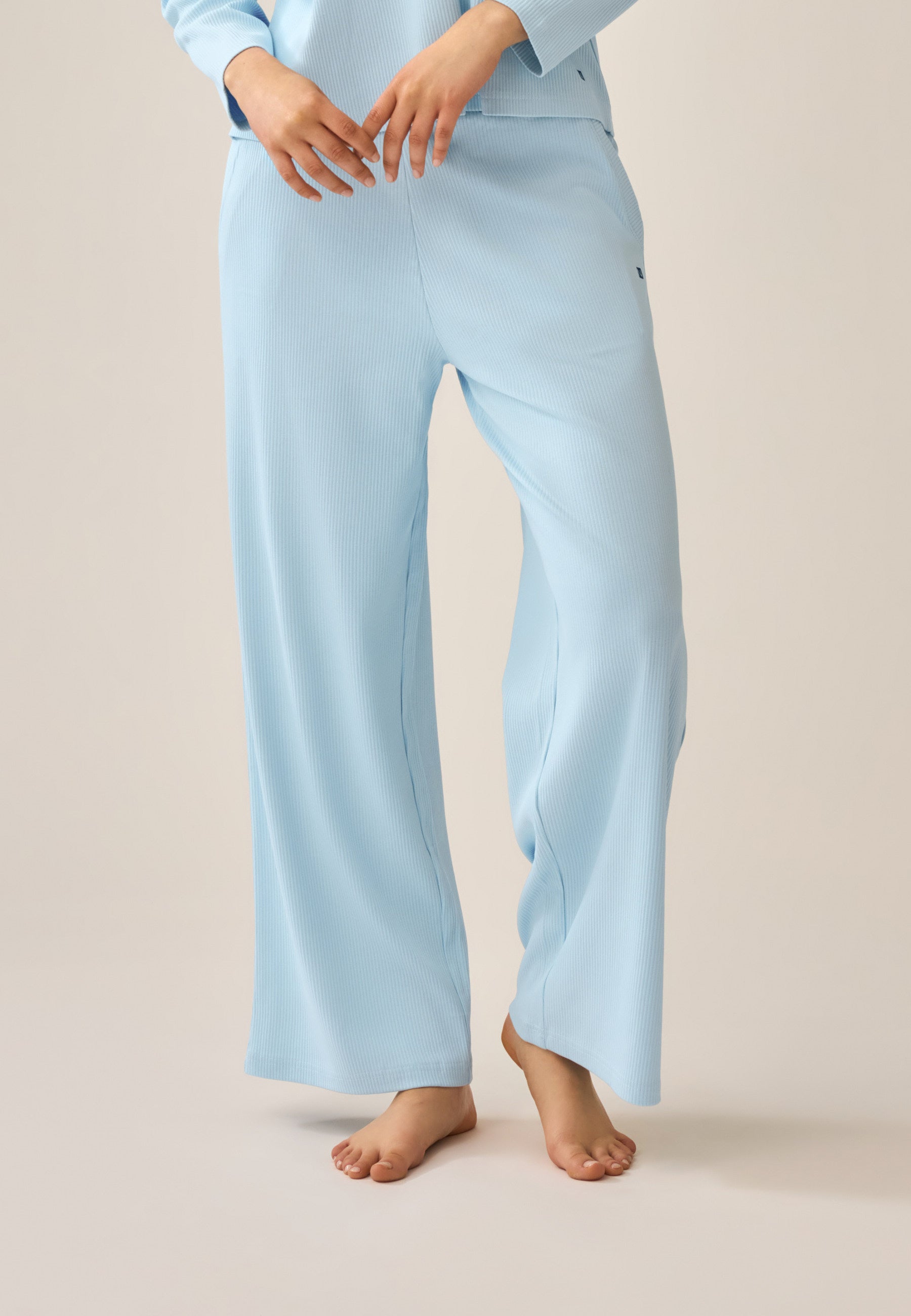 Ribbed Long Pants - Swimming Pool