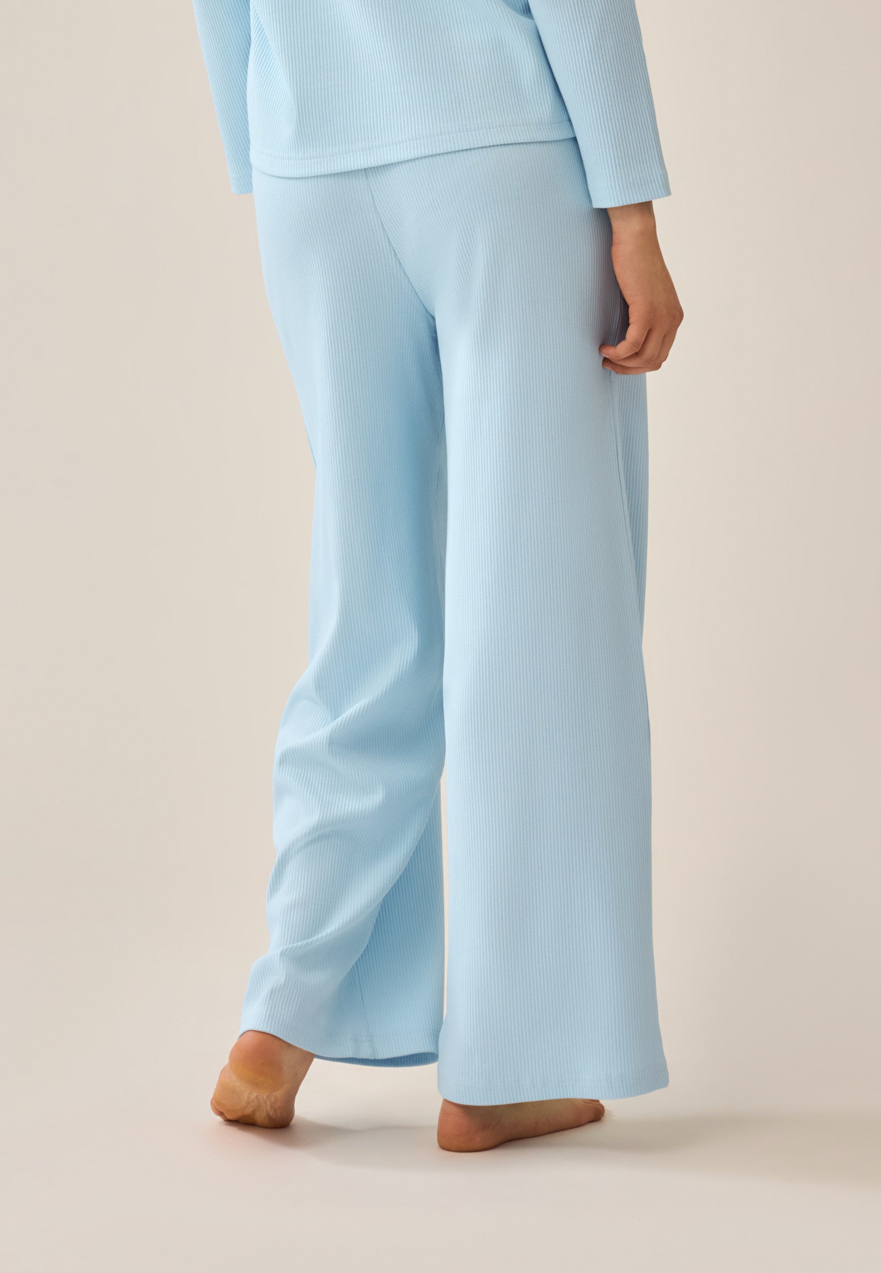 Ribbed Long Pants - Swimming Pool