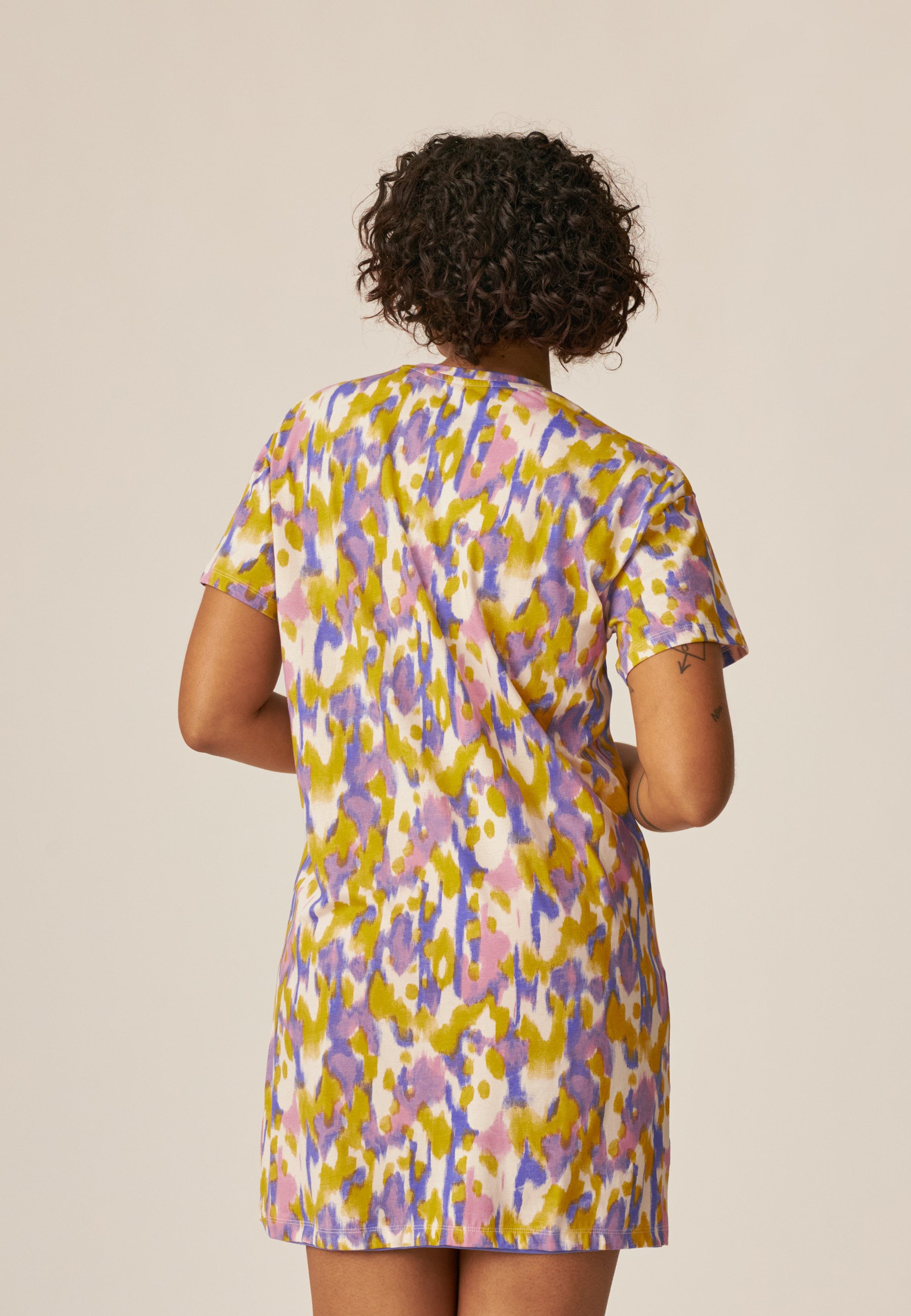 Bigshirt Short Sleeve - Cotton Candy - Smoked Orchid Print