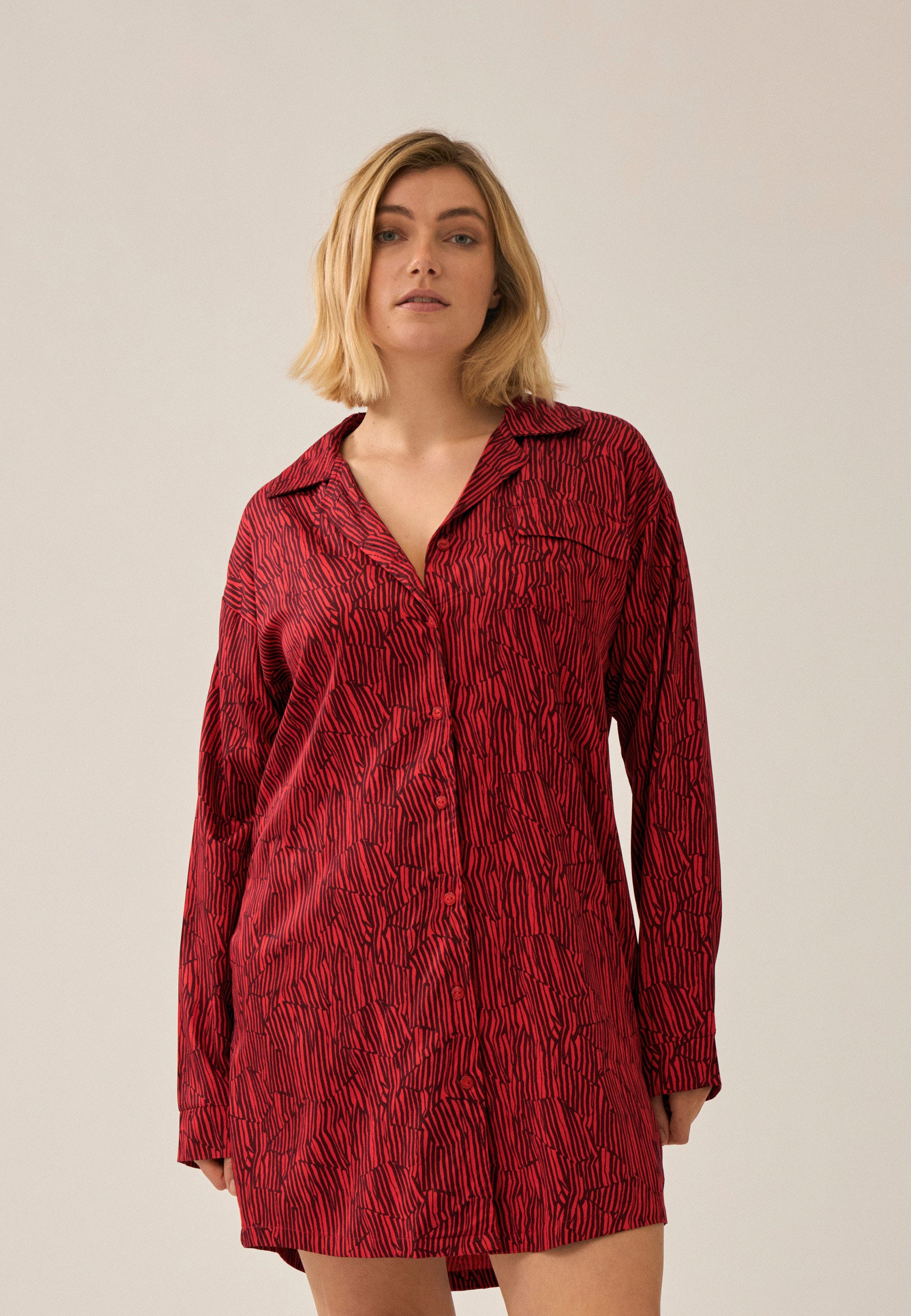 Oversized Long-Sleeve Bigshirt - Negroni Print