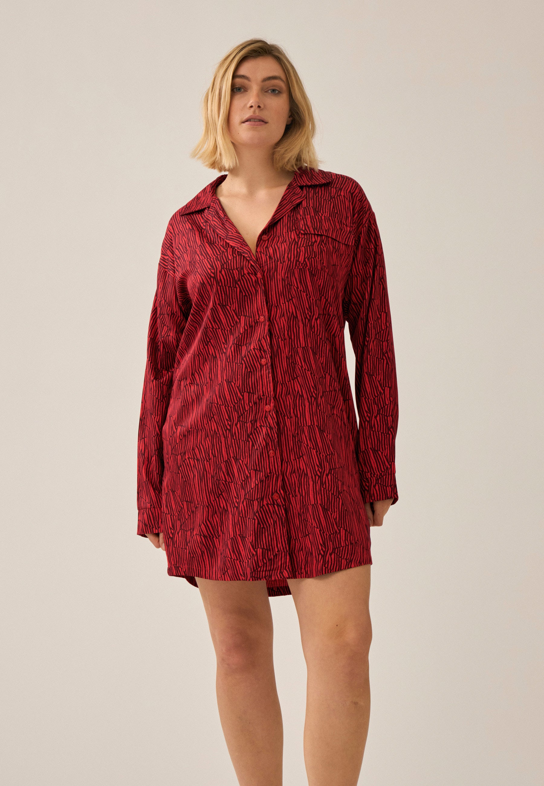 Oversized Long-Sleeve Bigshirt - Negroni Print