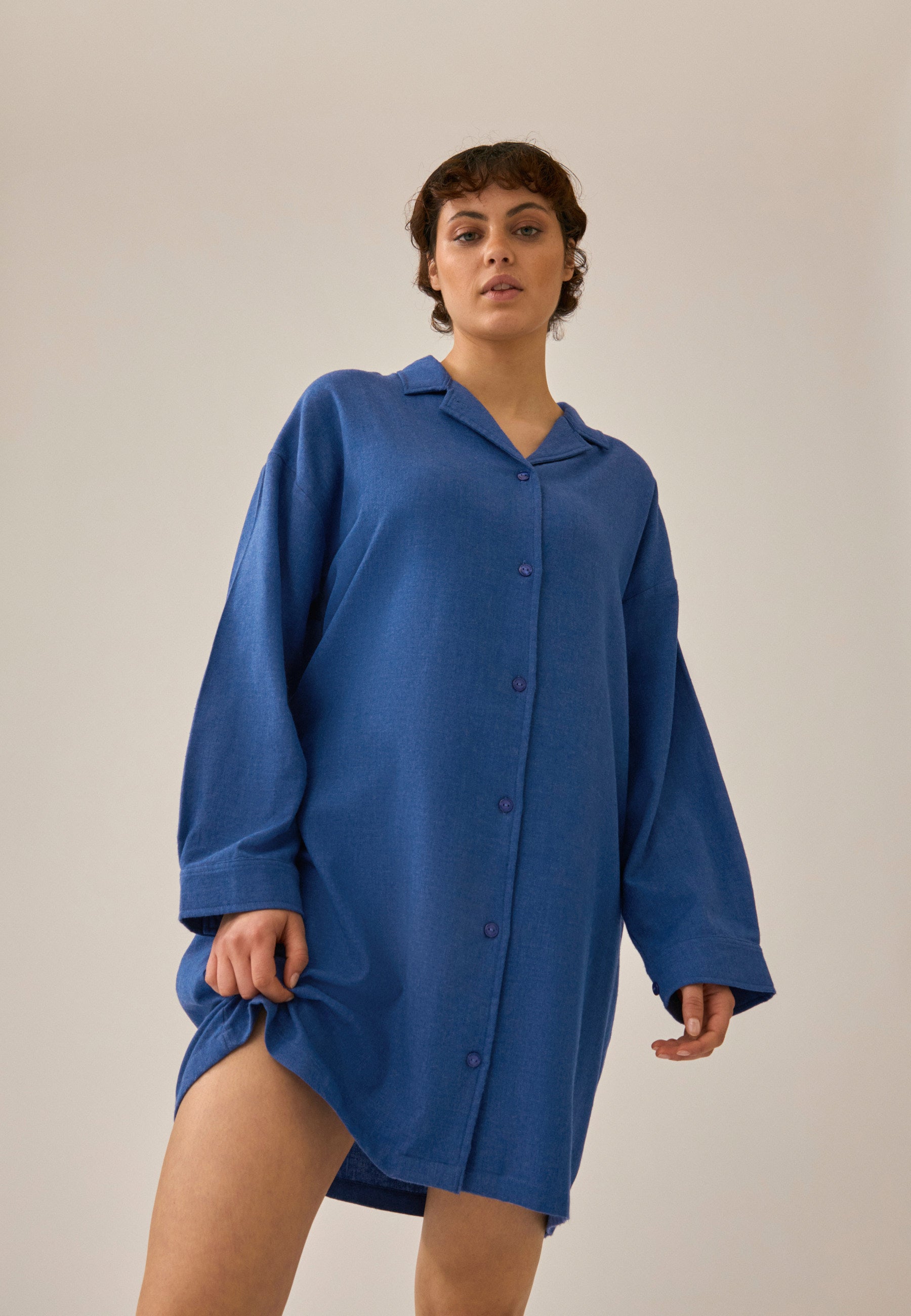 Long-Sleeve Bigshirt - Deep Cobalt Melange