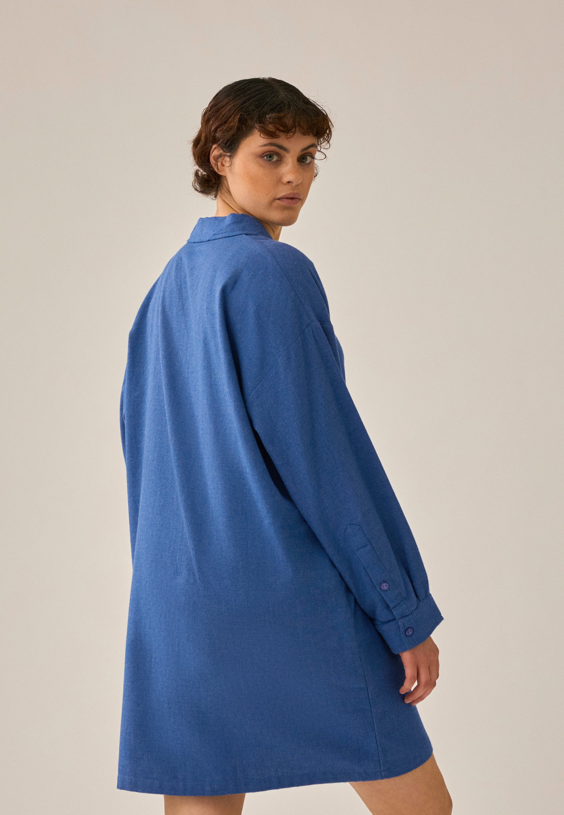 Langarm Bigshirt - Deep Cobalt Melange