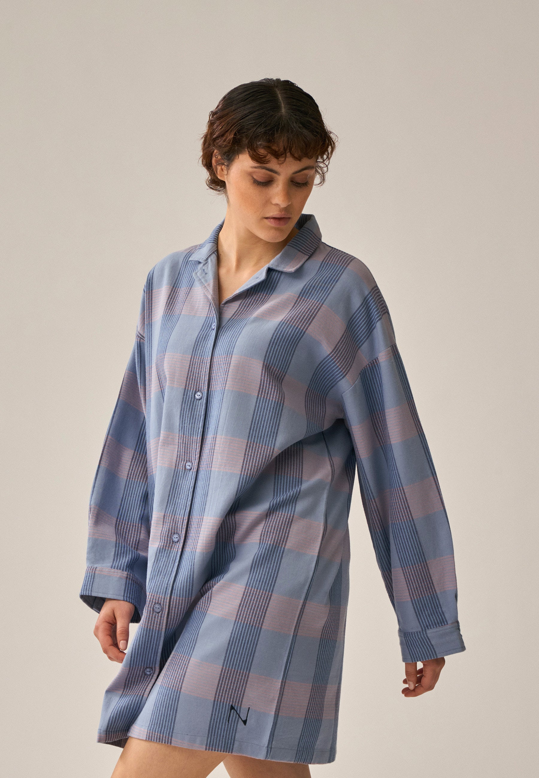 Long-Sleeve Bigshirt Checkered - Swimming Pool Check