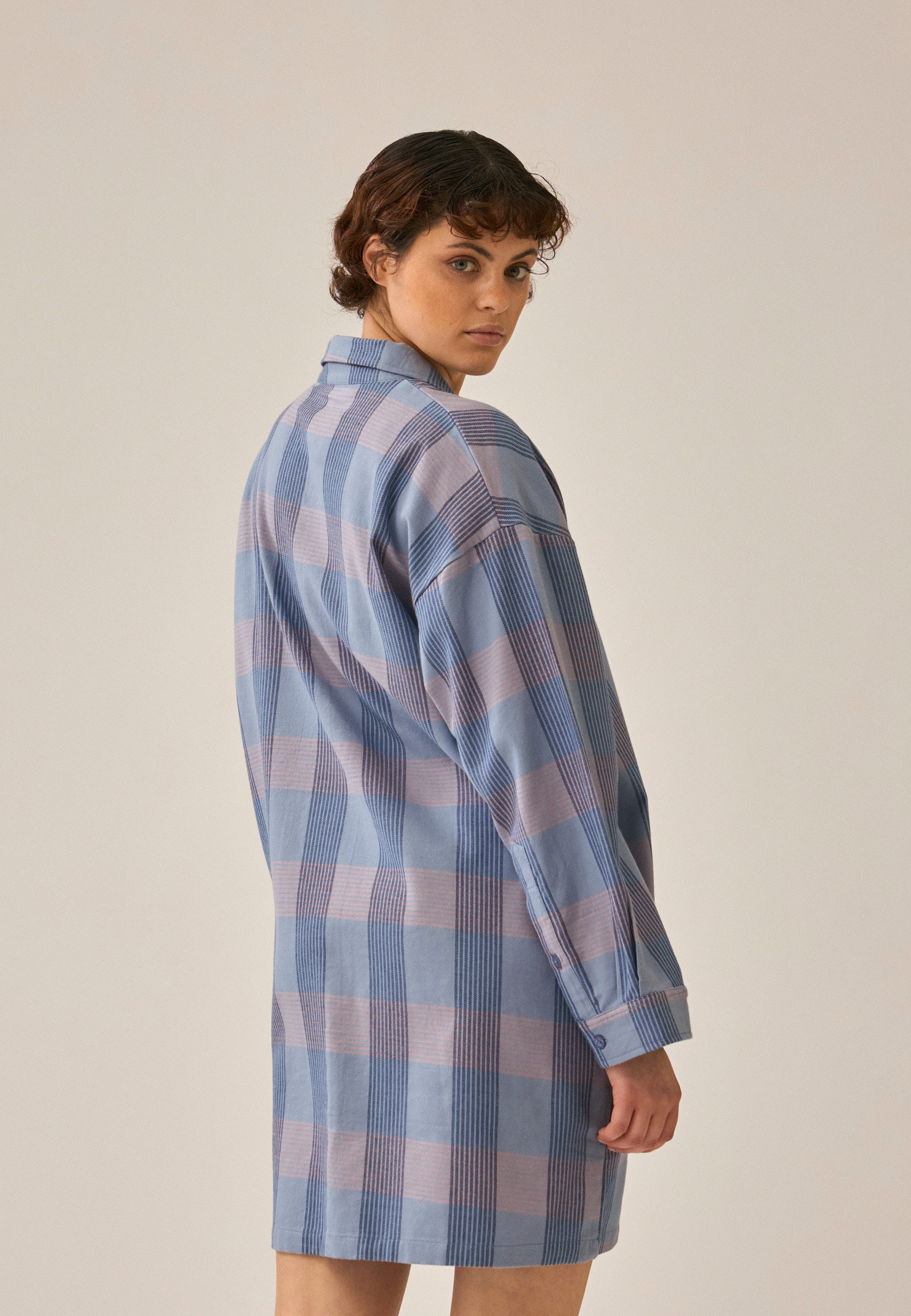 Langarm Bigshirt kariert - Swimming Pool Check