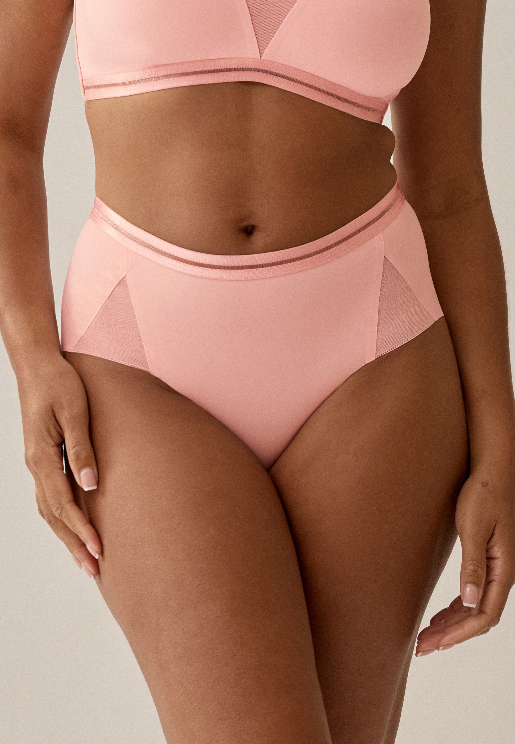 Clean Cut Panty mit Mesh-Details - Pink Rose