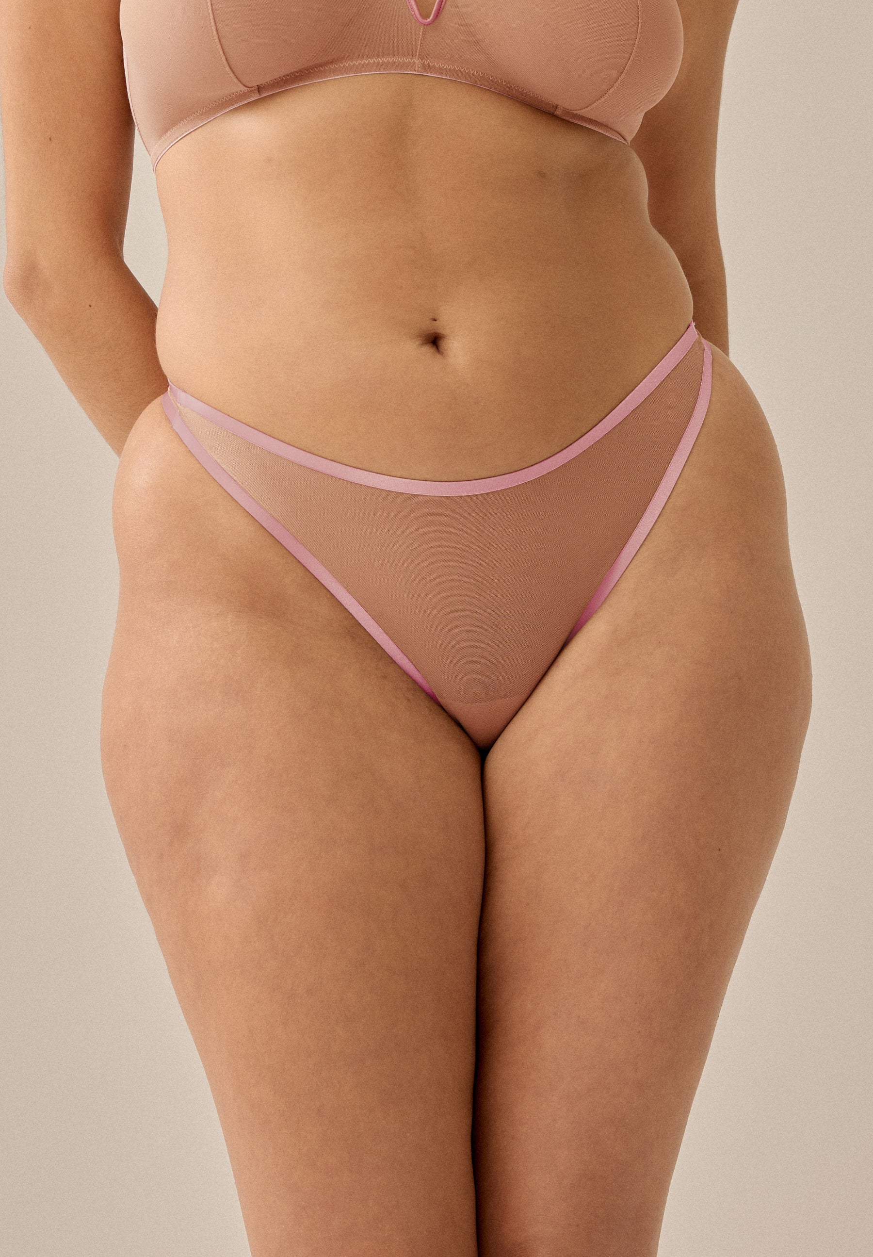 Sheer Mesh String - Caramel