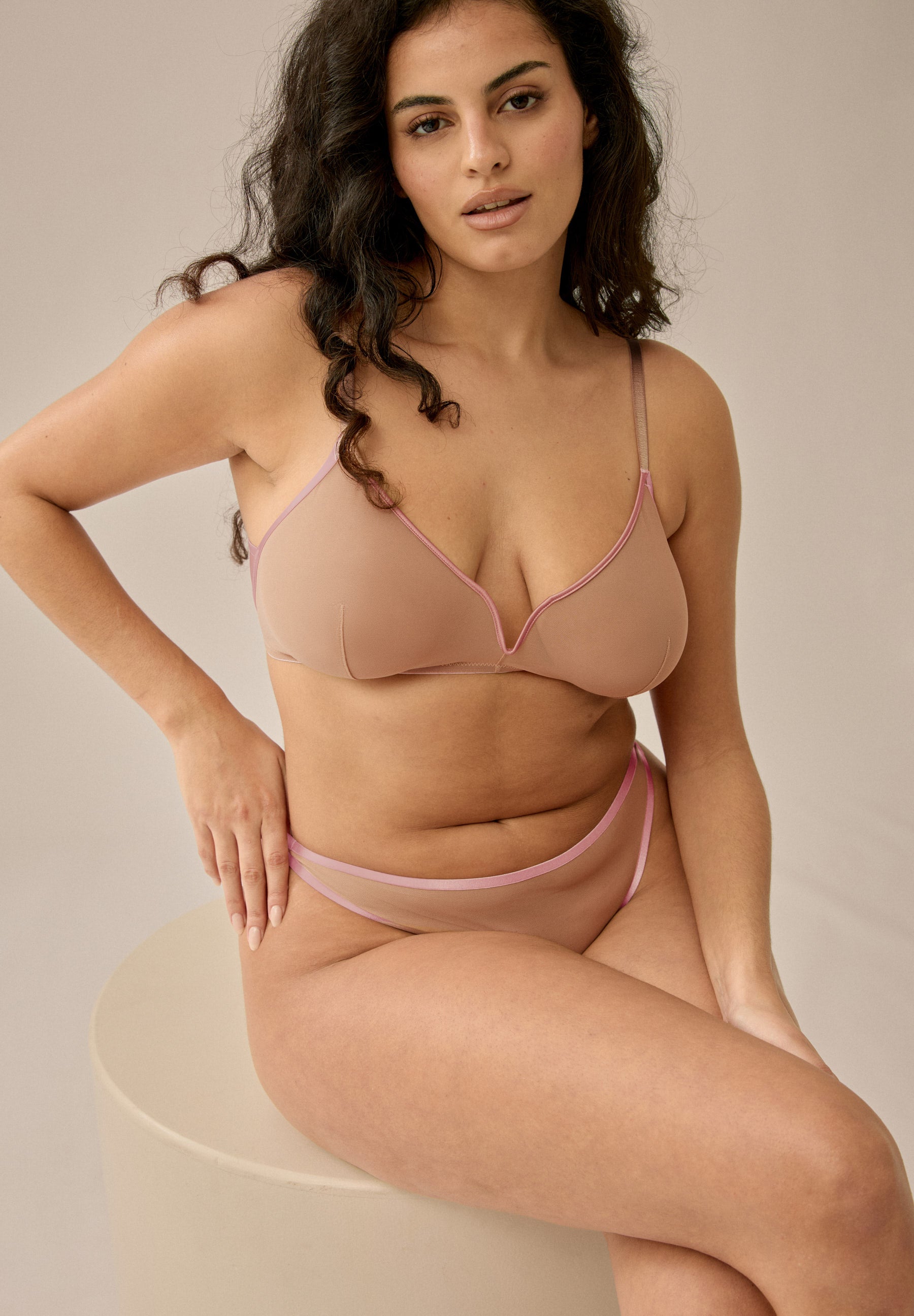 Sheer Mesh String - Caramel