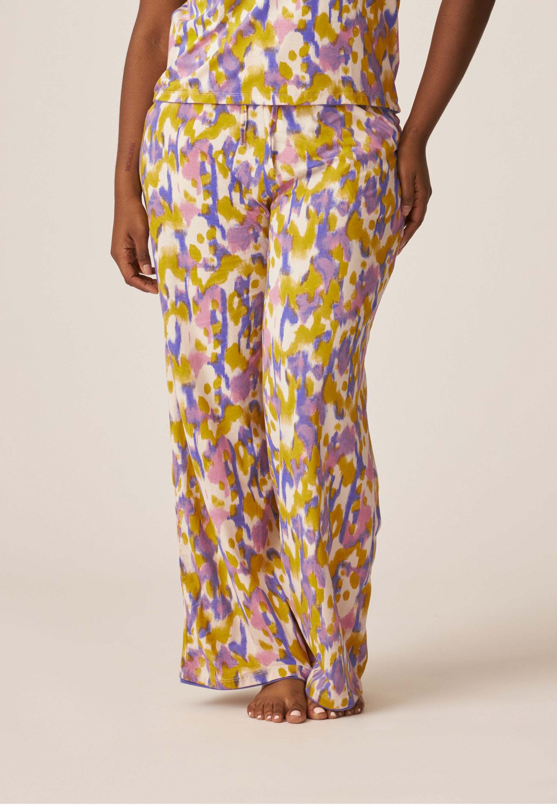 Lange Hose - Cotton Candy - Smoked Orchid Print