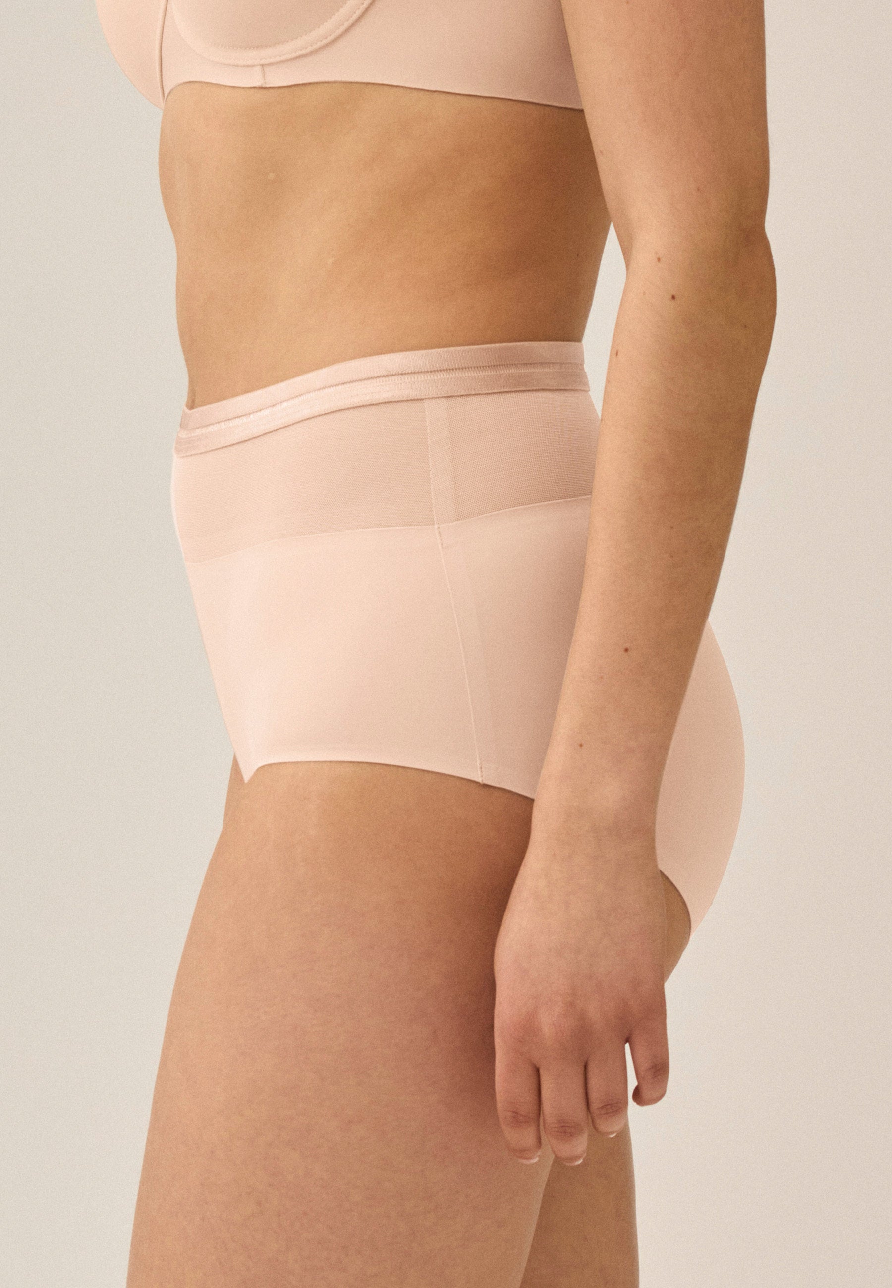 High Waist Panty Set - Light Beige