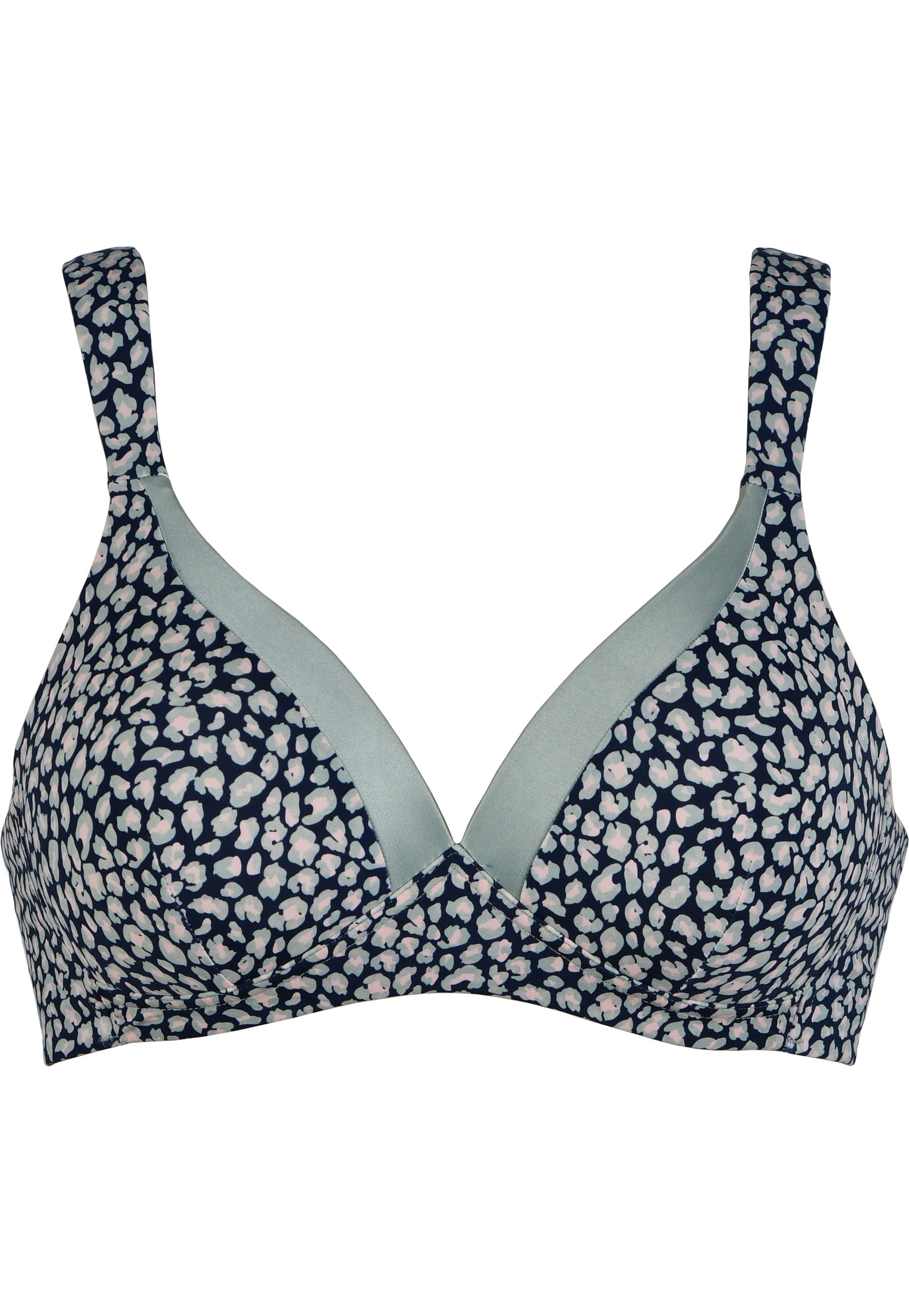  Wireless Bra with Molded Cups and Glossy Band - Leo Print