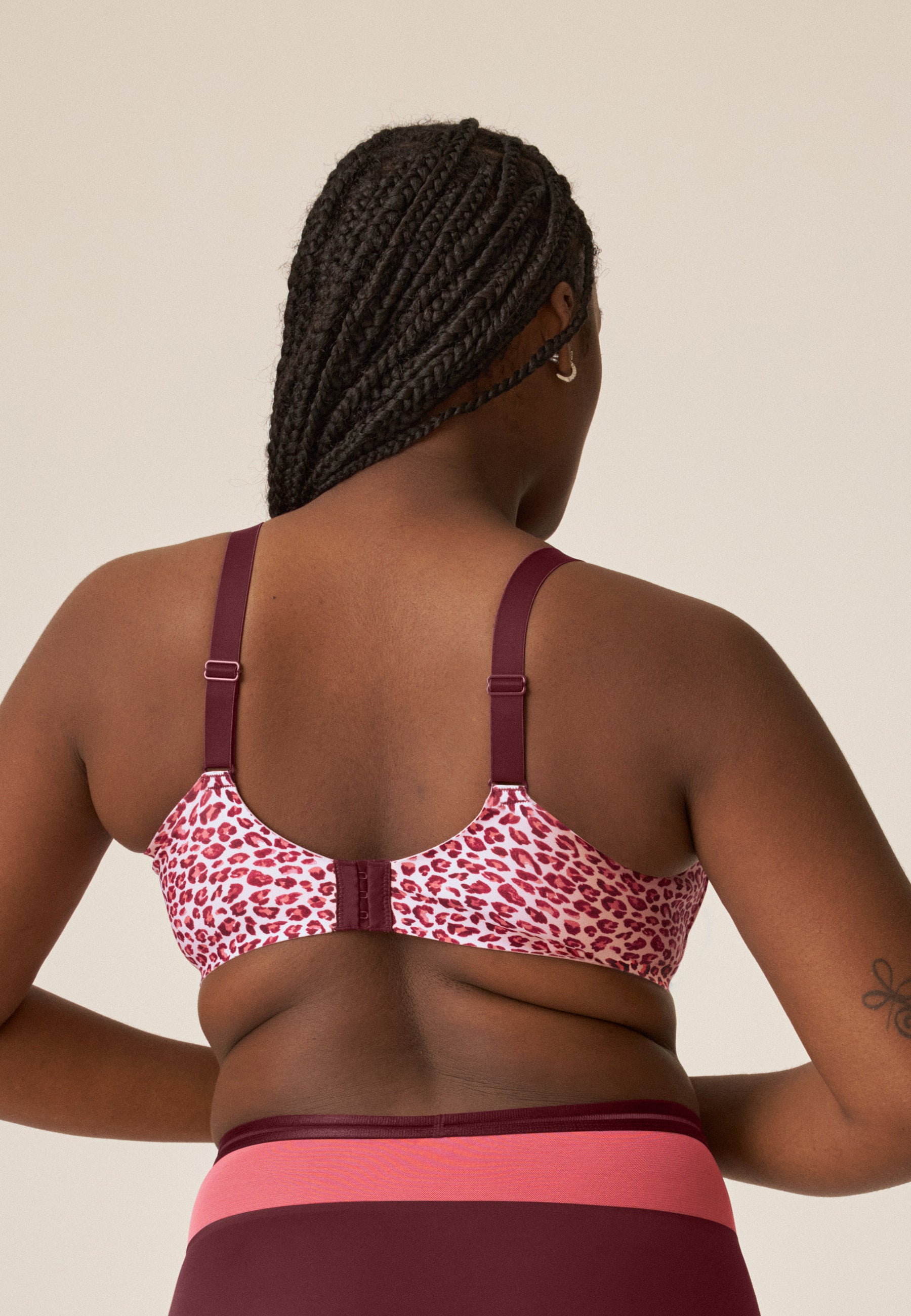 Soft bra with side smoother effect - Leo Print Red