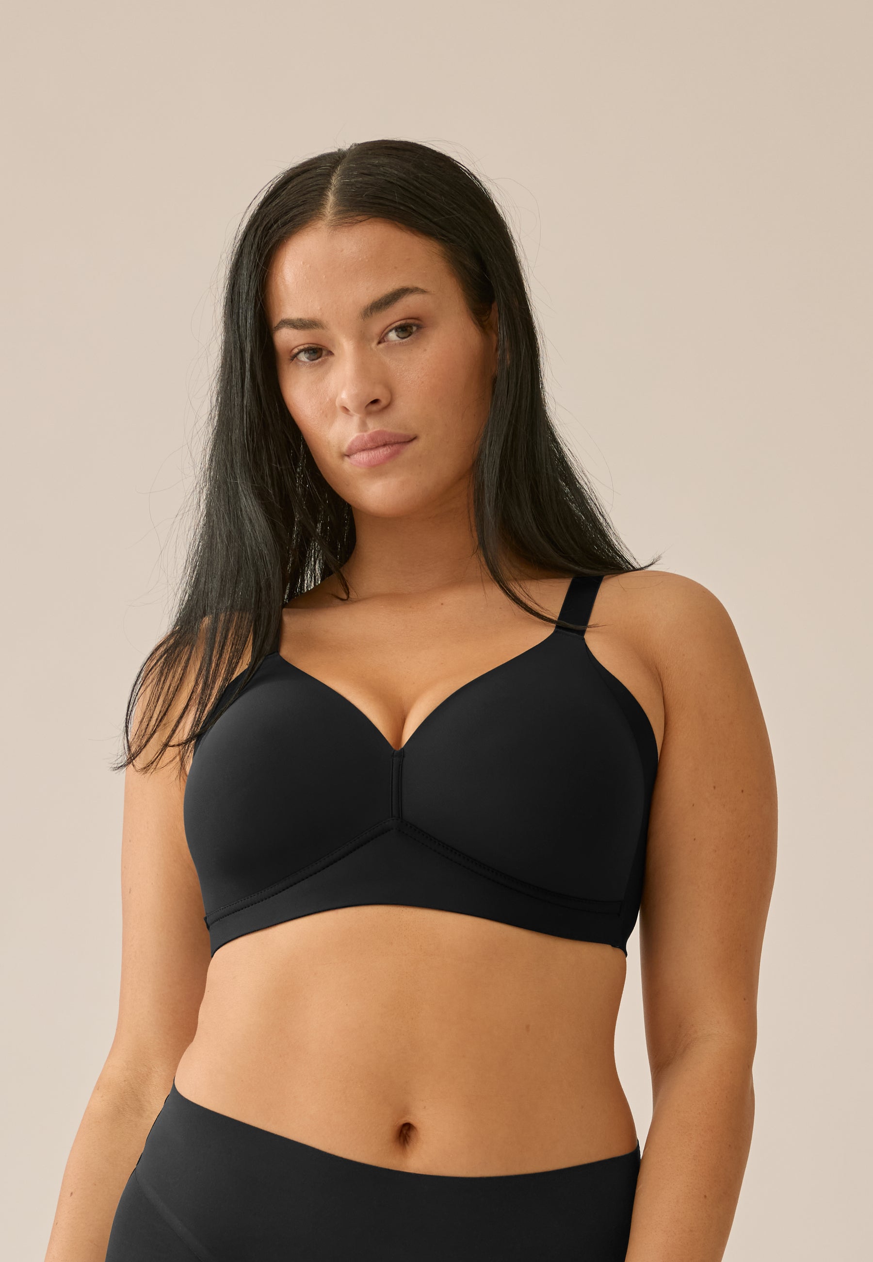 Soft Bra with Side Smoother Effect - Black