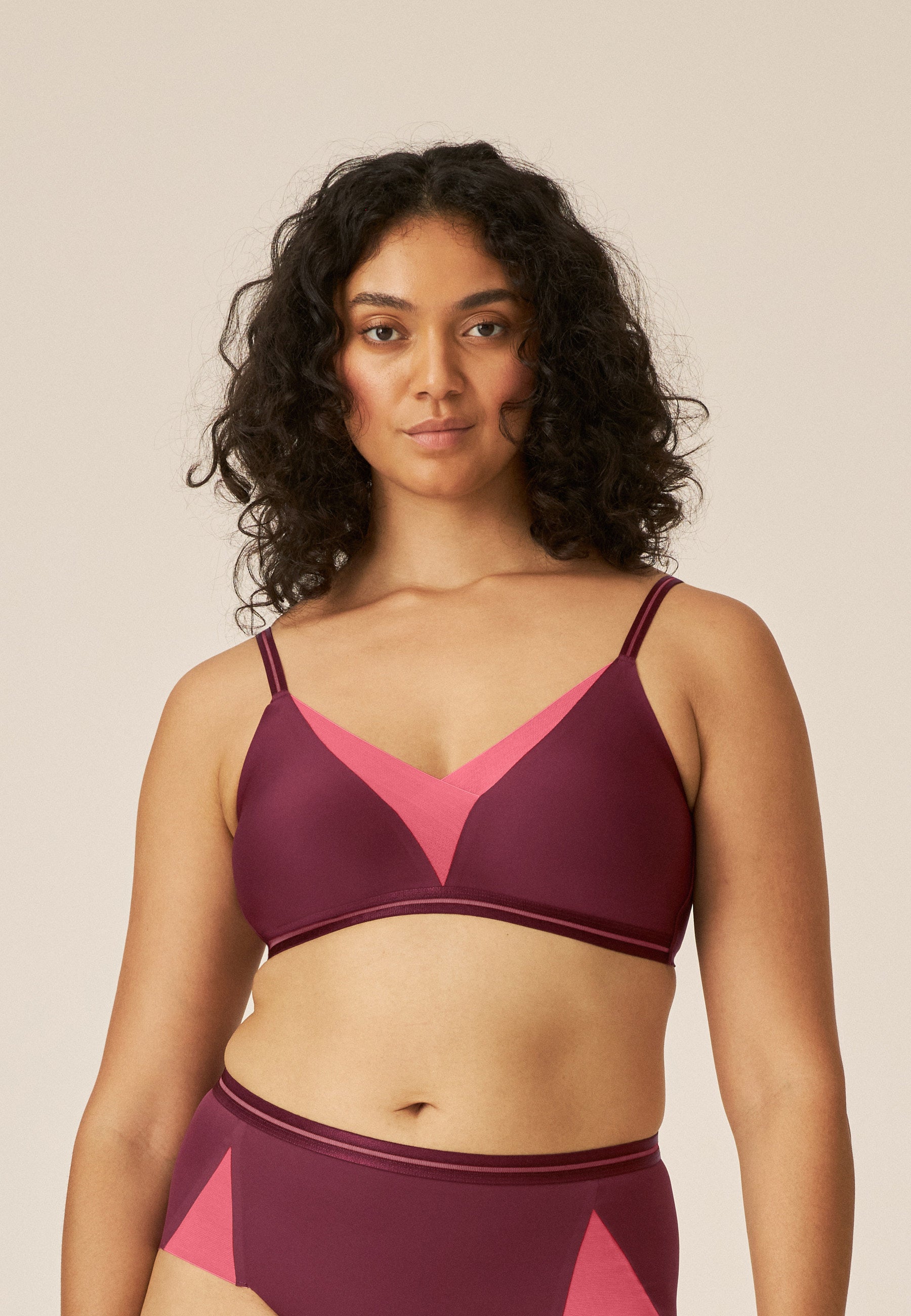 Soft Comfort Bra with Mesh Details - Astro Dust