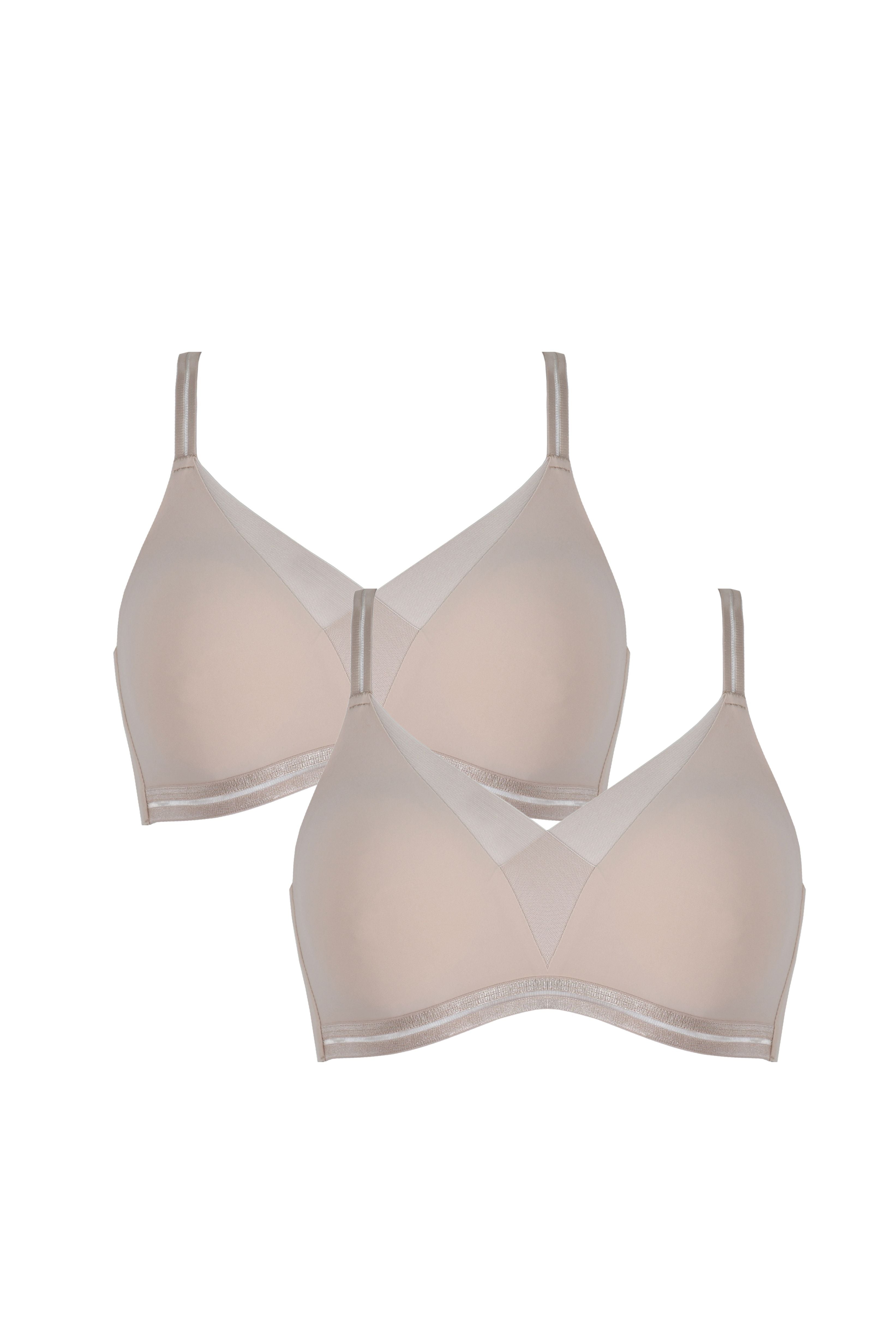 Softer Wohlfühl-BH mit Mesh-Details Set - Light Beige