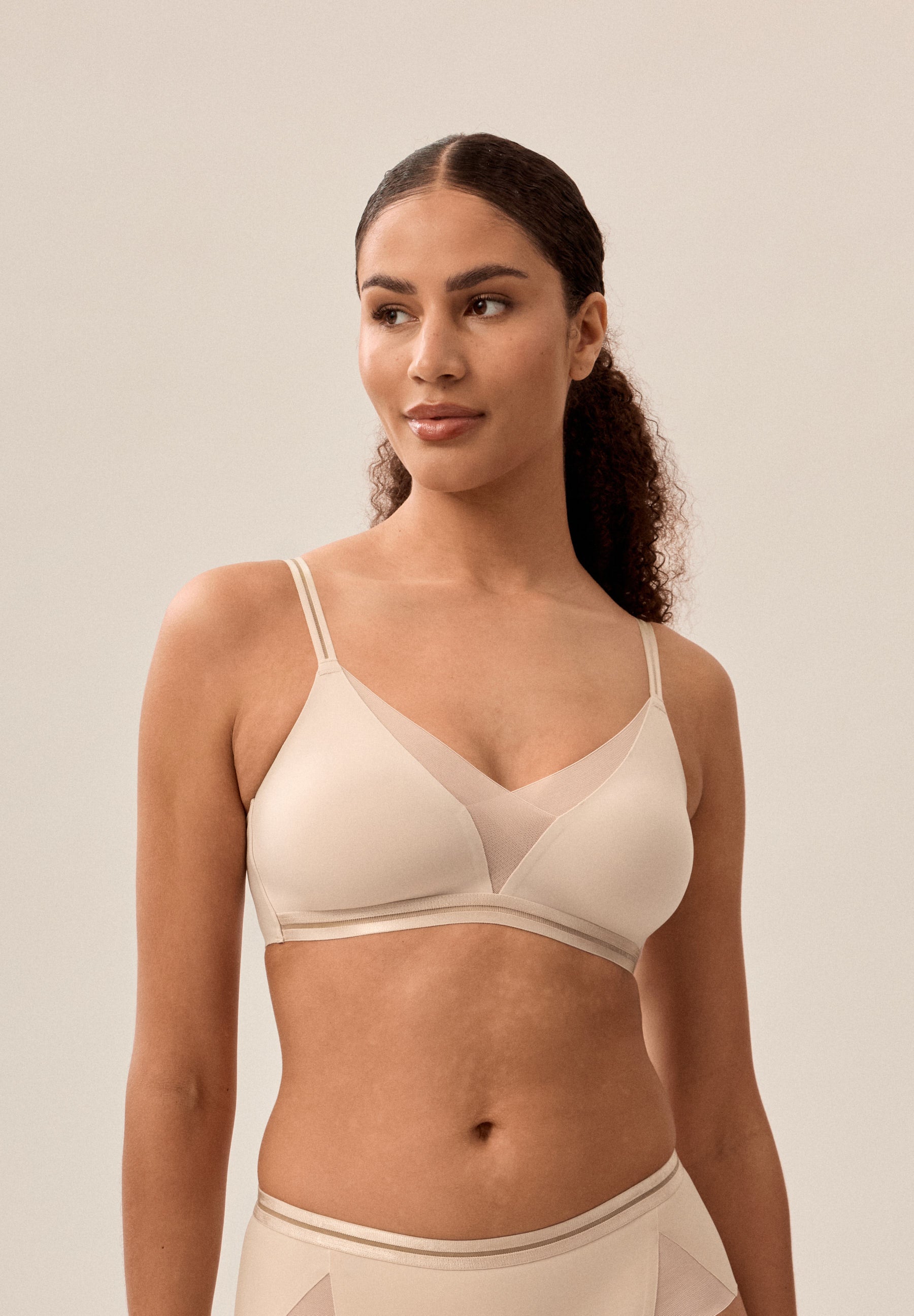 Softer Wohlfühl-BH mit Mesh-Details - Light Beige