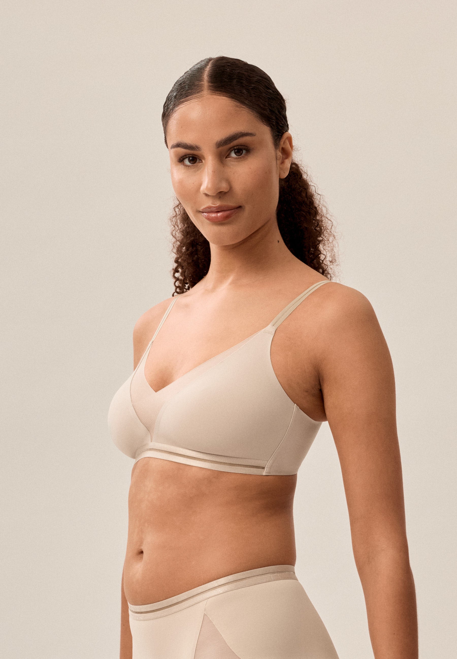 Softer Wohlfühl-BH mit Mesh-Details - Light Beige