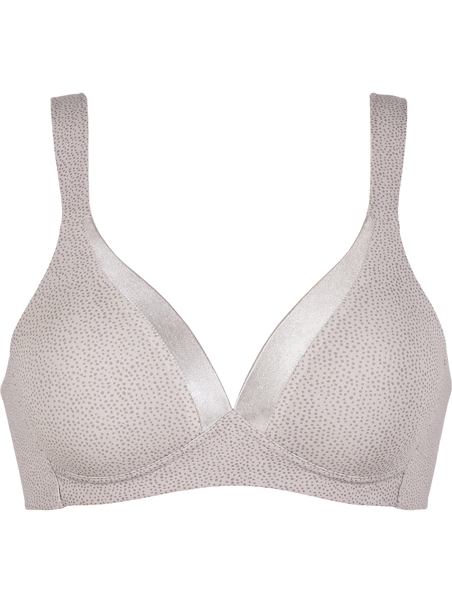 Dotted Soft Bra with Cup - Taupe/Grey