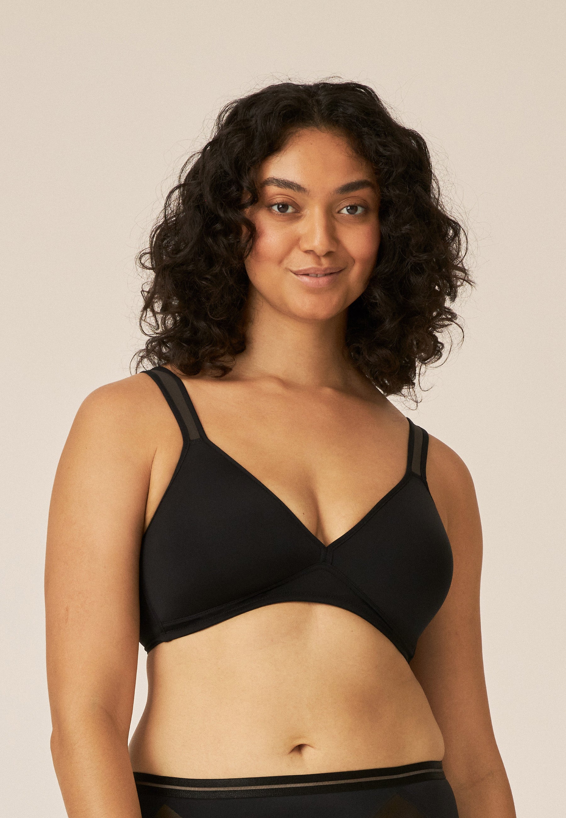 Soft Bra with Cup - Black