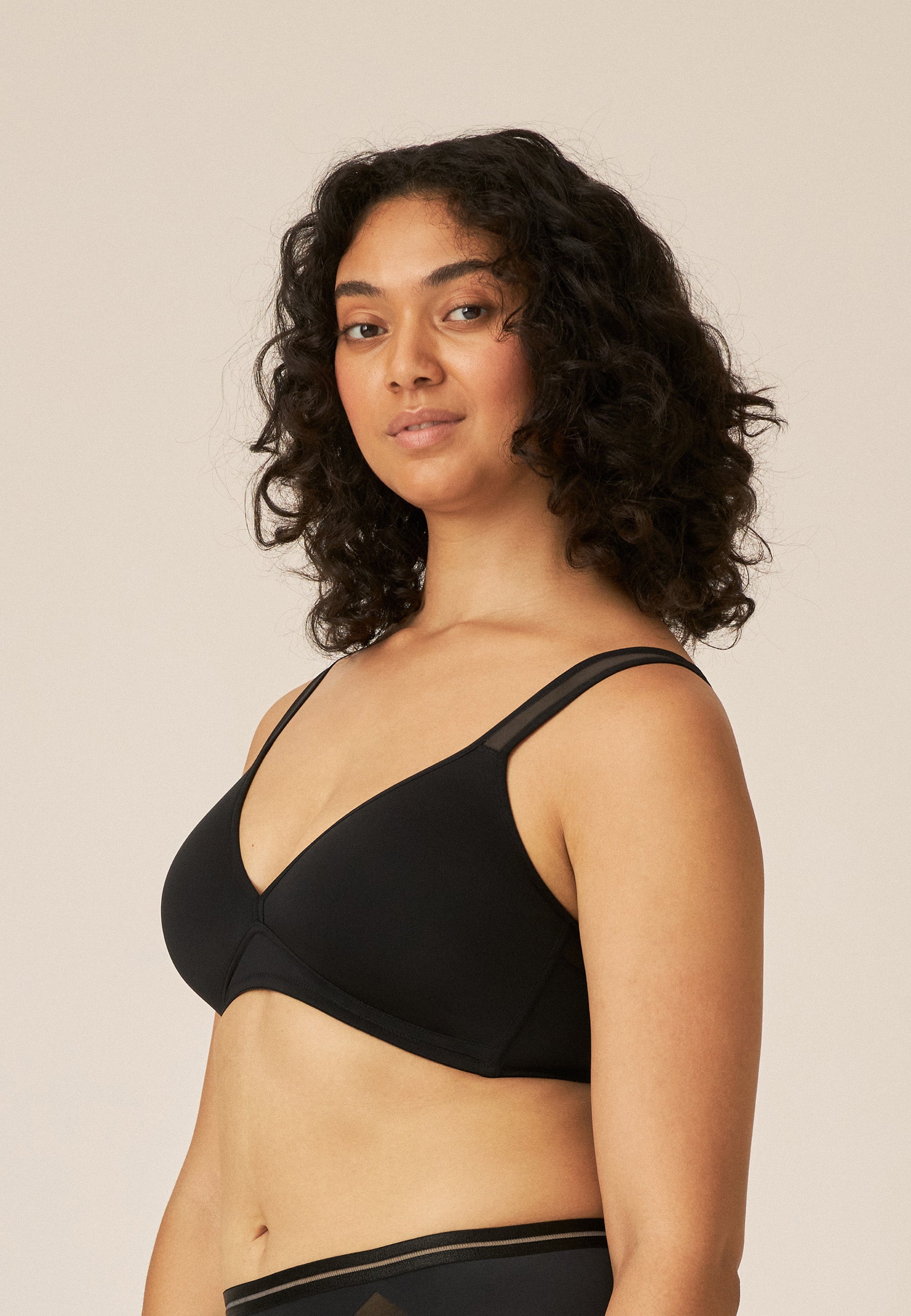 Soft Bra with Cup - Black