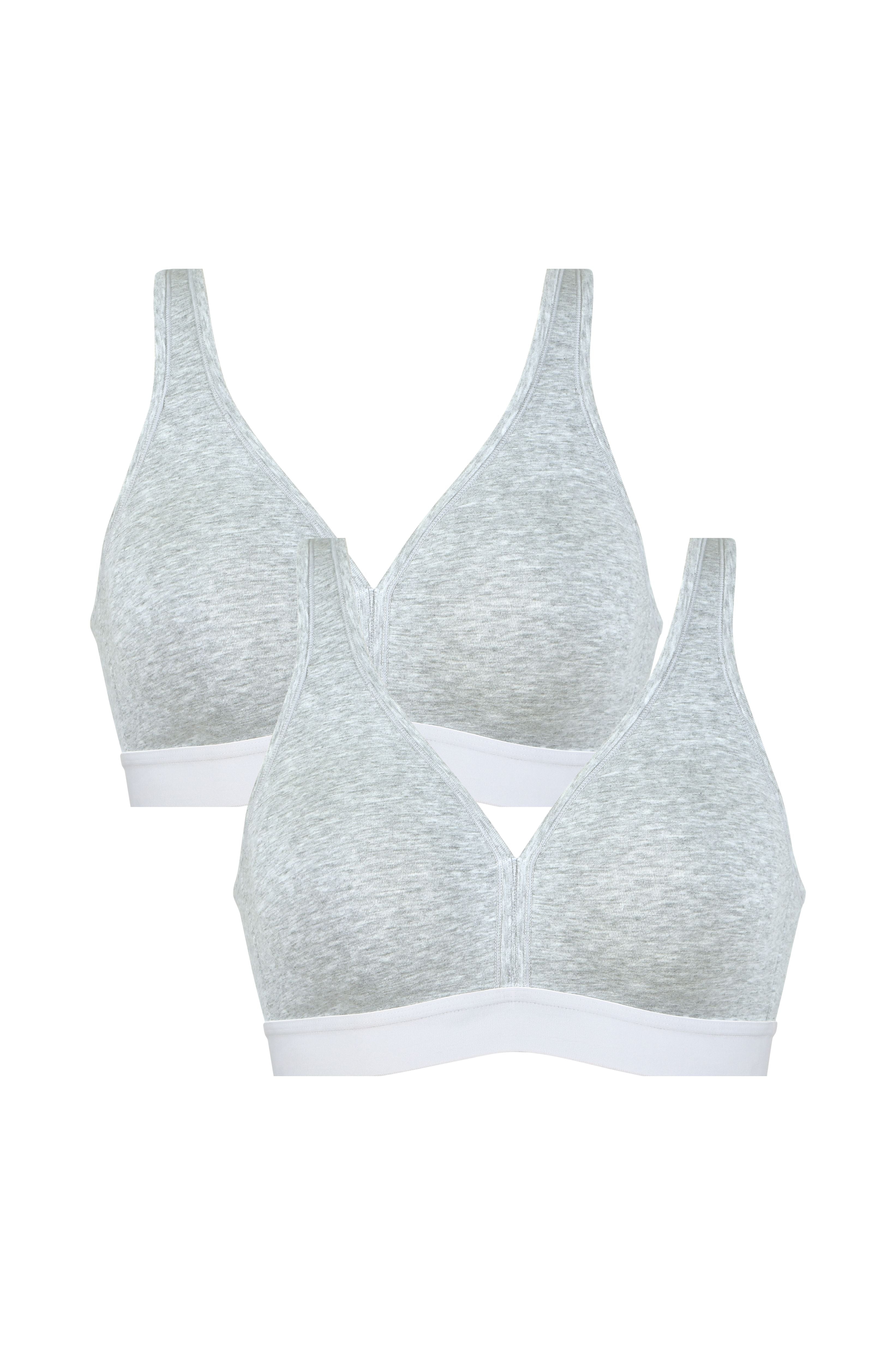 Athleisure Soft-BH Set - Grey Melange-White