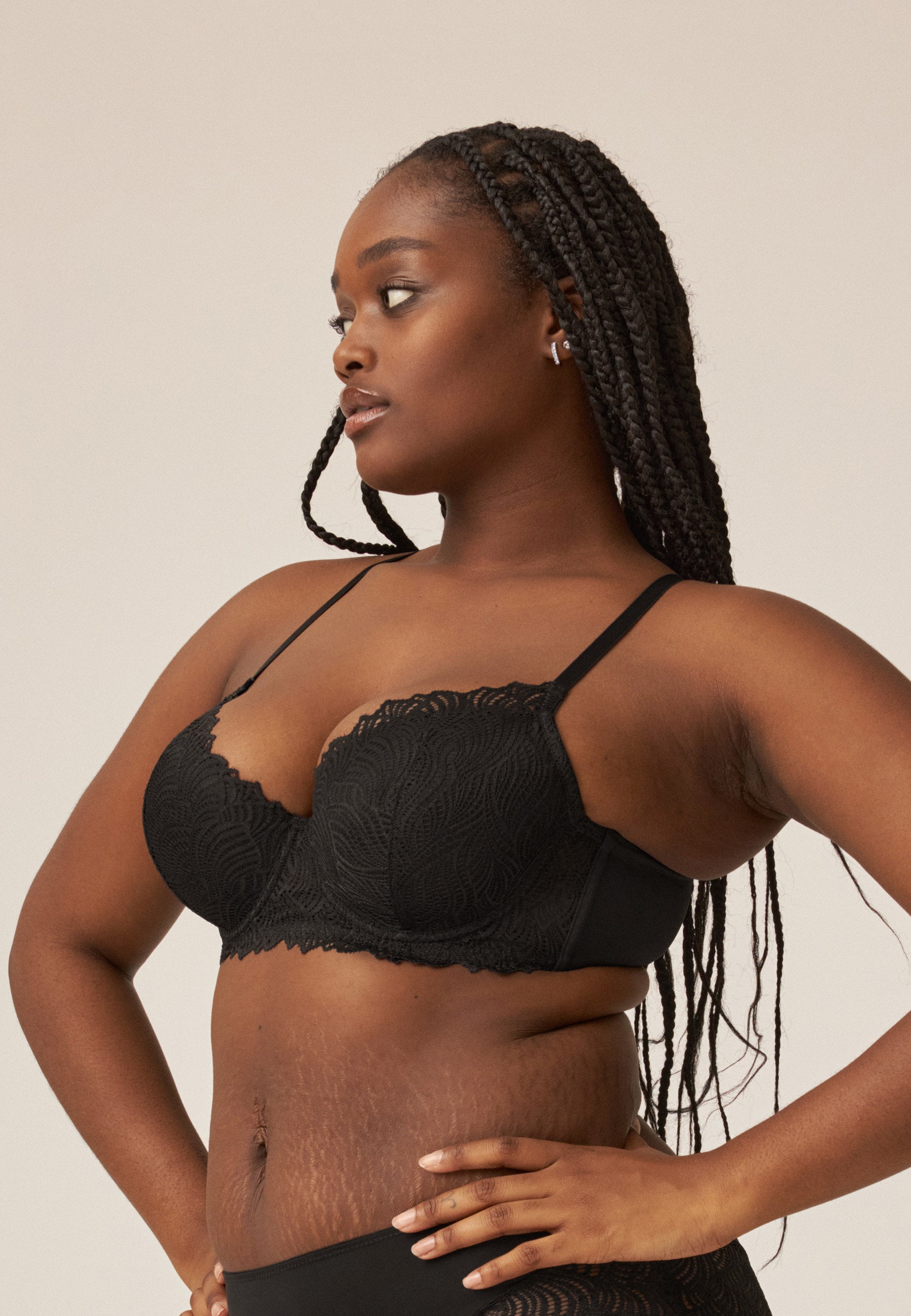 Underwired Bra with Lace Cup - Ecru