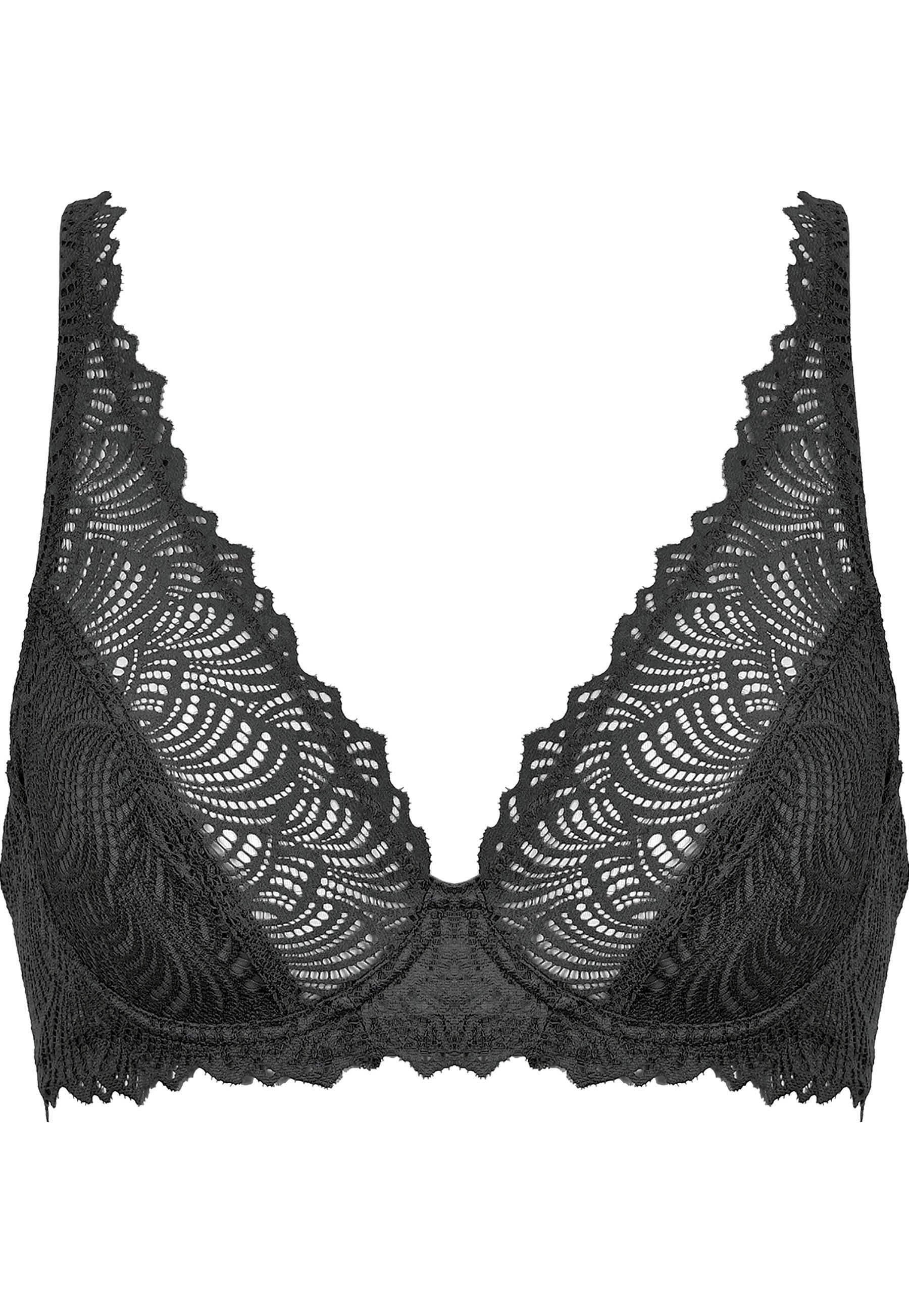 Lace underwired bra - Black
