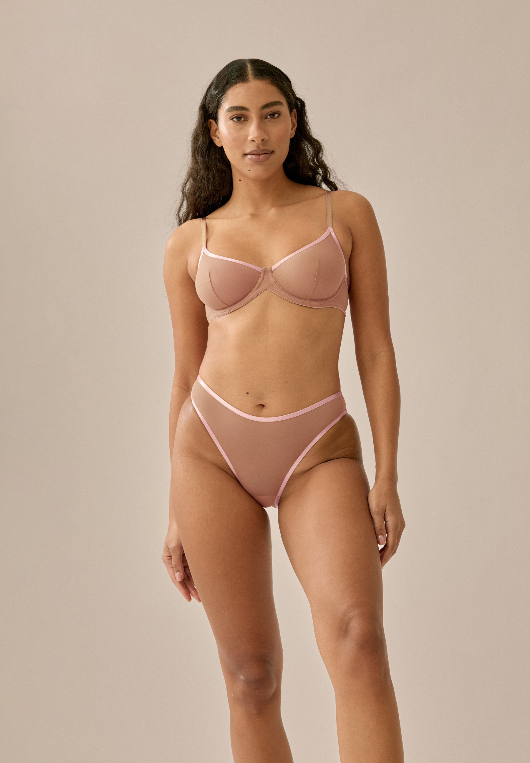 Sheer Mesh Bügel-BH - Caramel