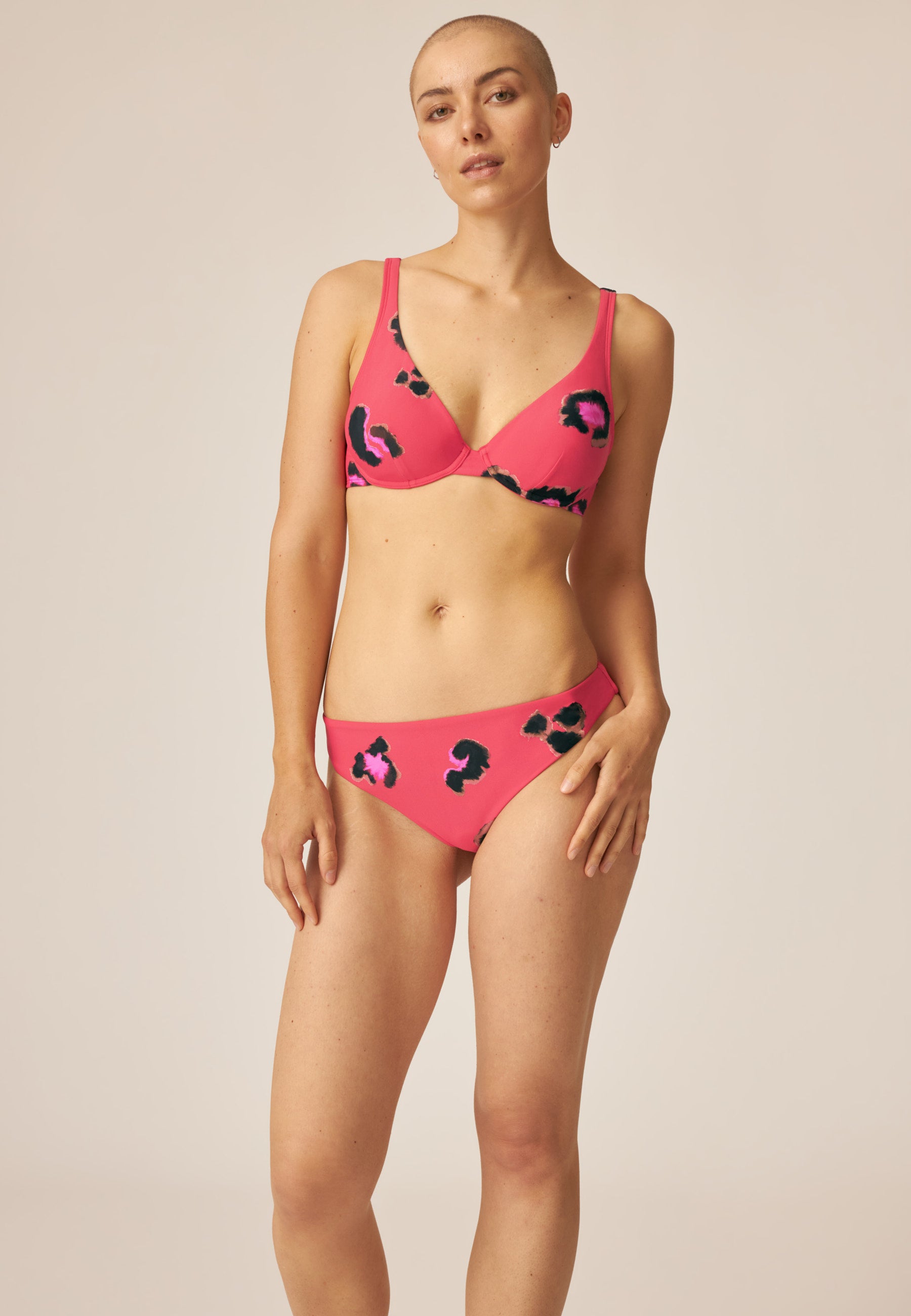 Underwire Bikini Top - Small Escapes / Safari Park - Red Brown Pink