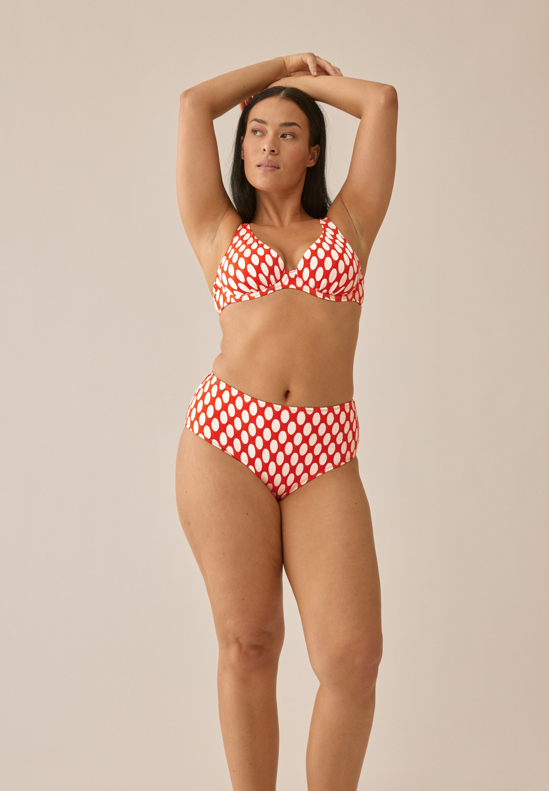 High Waist Bikinihose in Pünktchen Optik - Grenadine-Polka