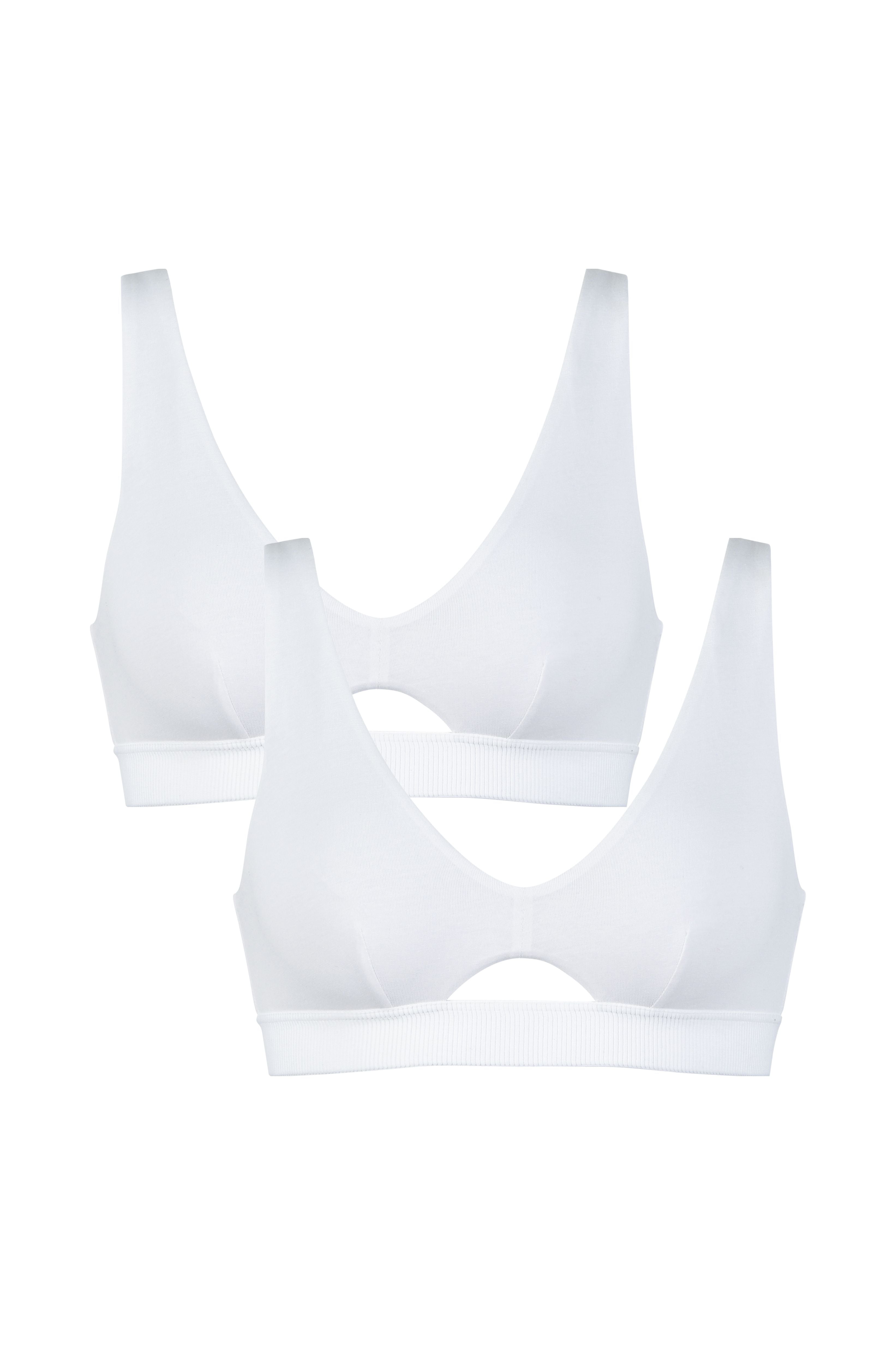 Soft-BH ohne Bügel aus GOTS-zertifizierter Baumwolle Set - Weiss