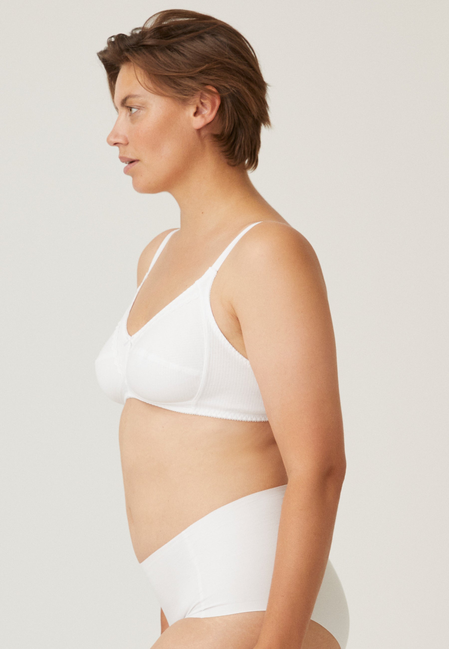 Baumwoll Soft-BH mit Stickereidetails - Weiss