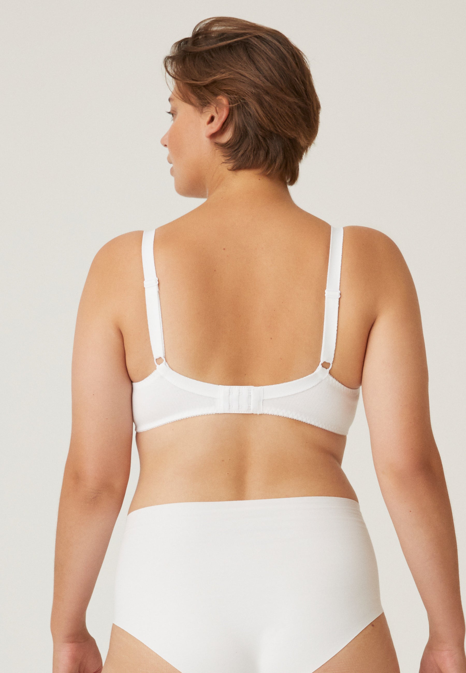 Baumwoll Soft-BH mit Stickereidetails - Weiss