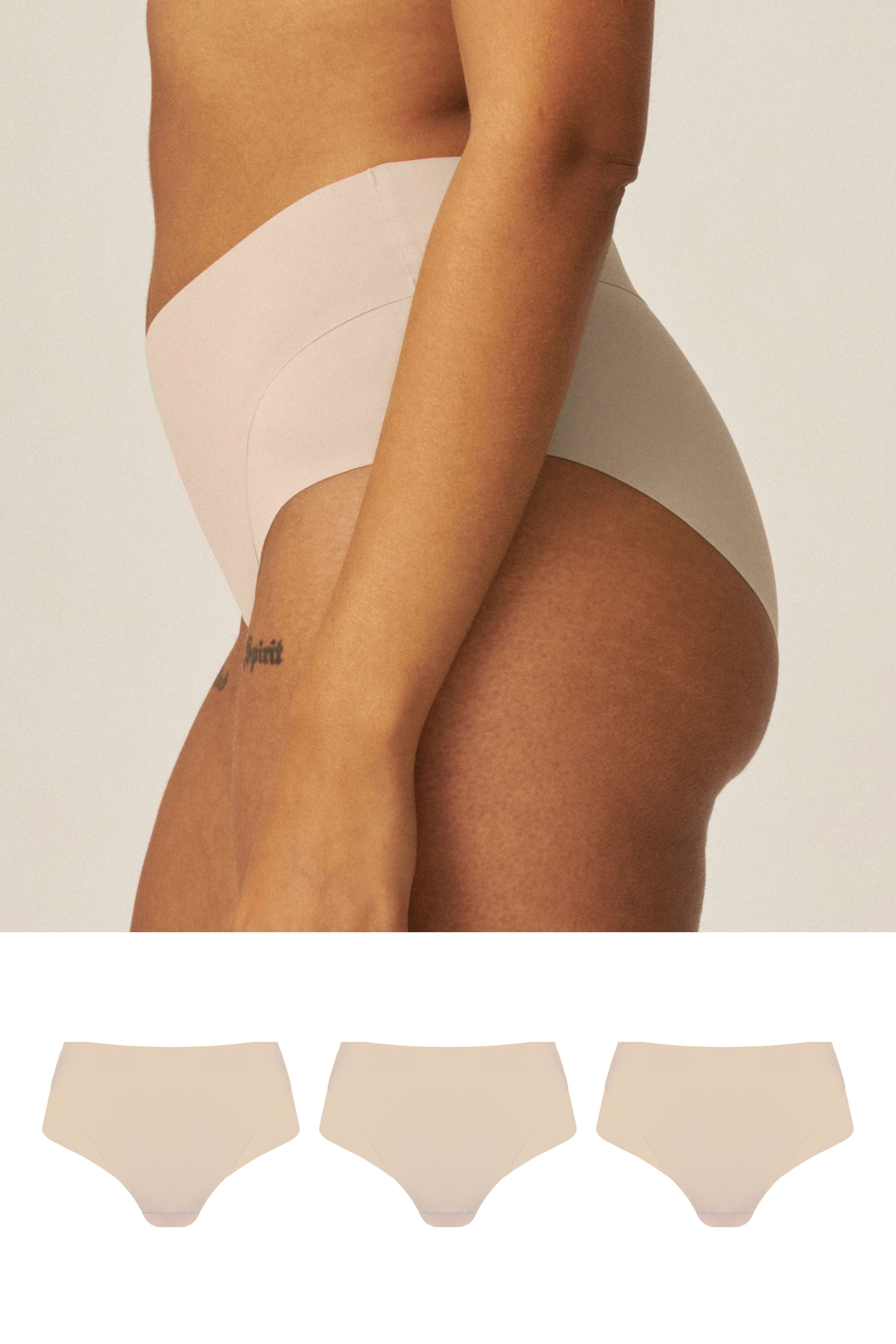 High Waist Slip mit leichtem Shape-Effekt Set - Light Beige