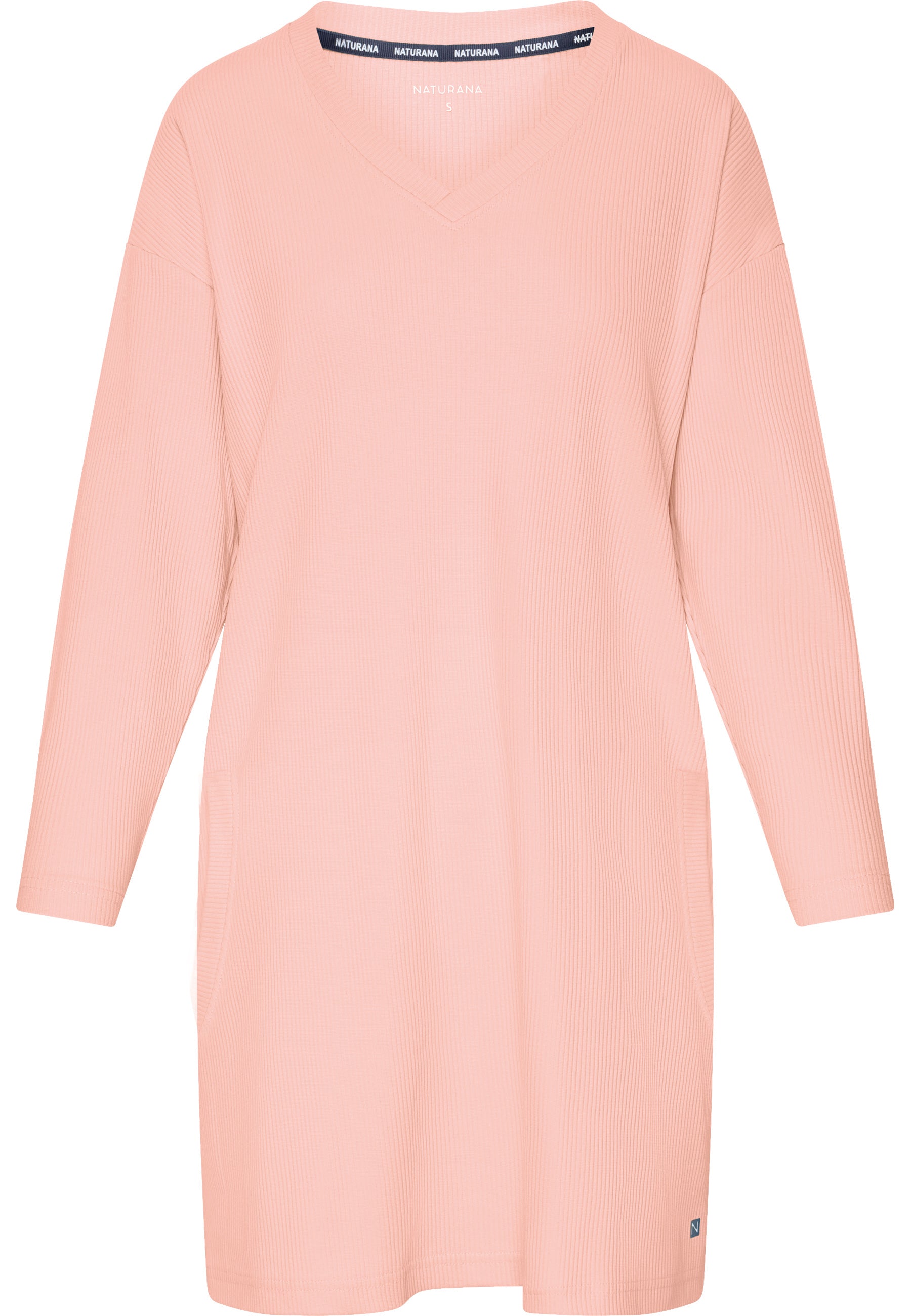 Ribbed Long-Sleeve Bigshirt - Pink Rose