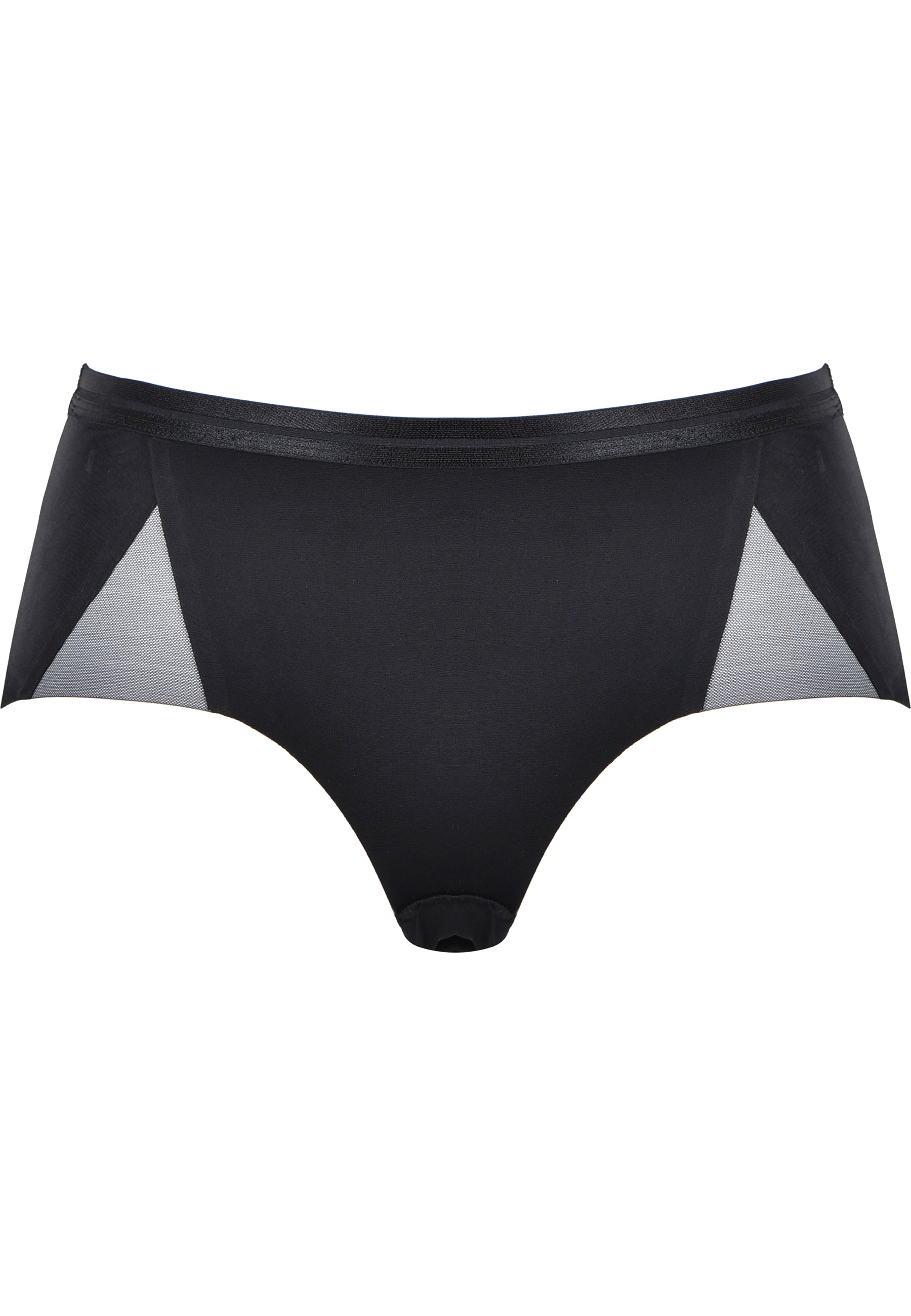 Clean Cut Panty with Mesh Details - Black