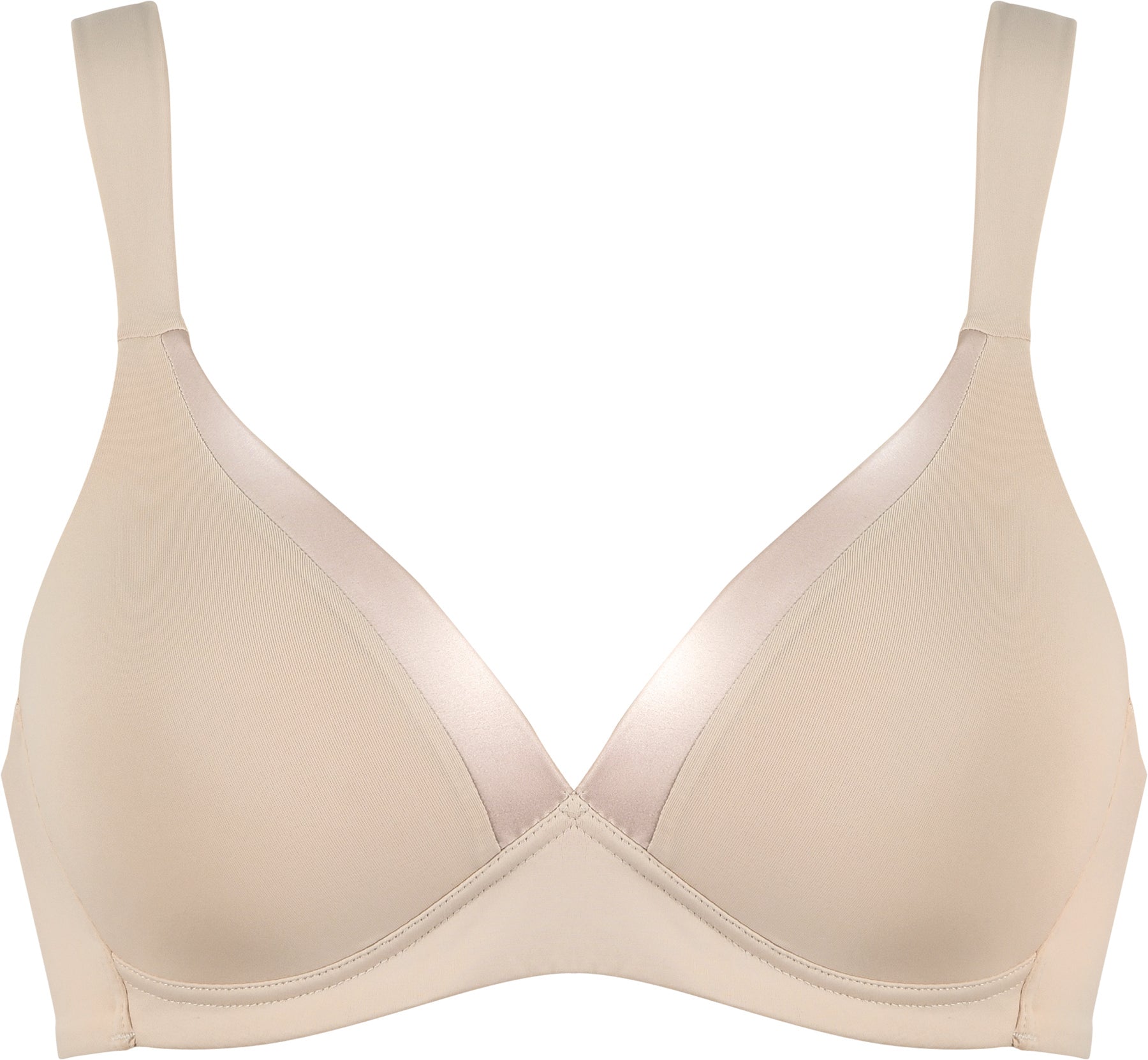 Bügelloser BH mit Schale und Glanzband - Light Beige