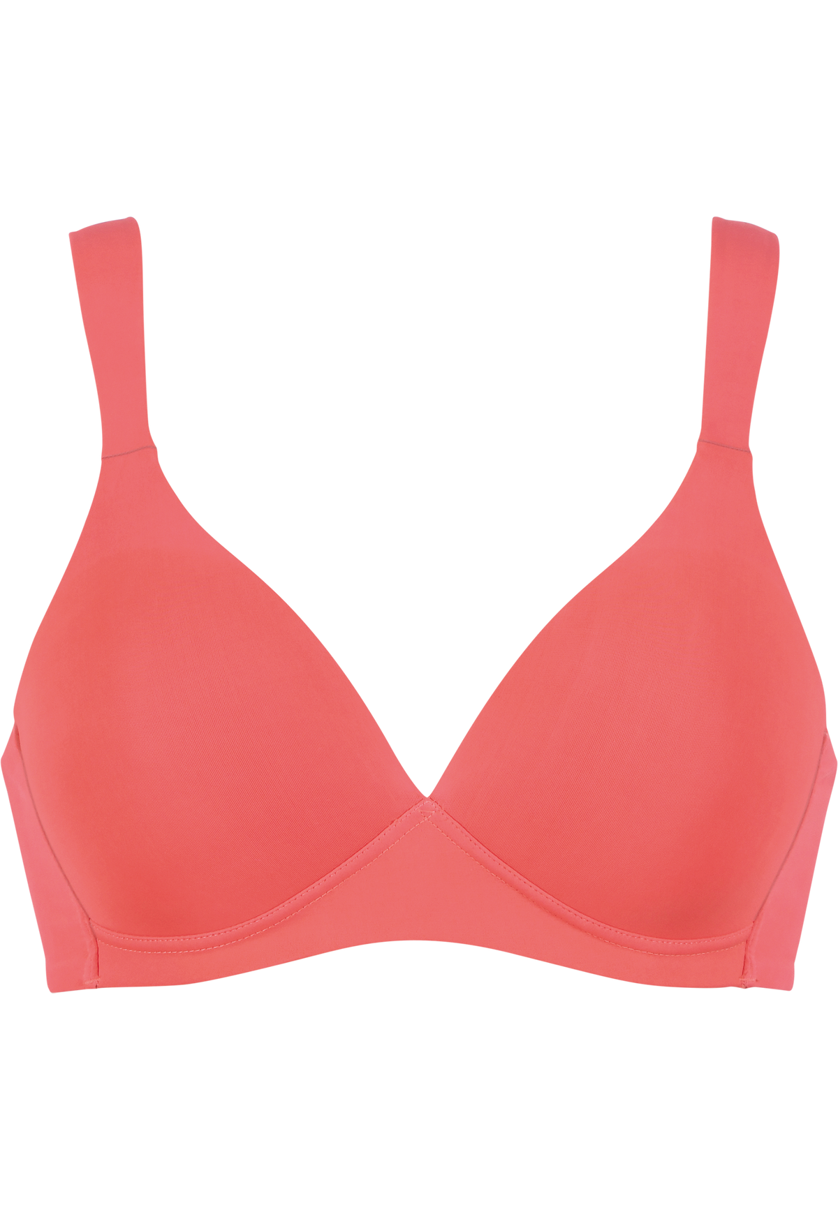 Korallpinker bügelloser NATURANA Soft-BH mit Schale, Produktansicht von vorne